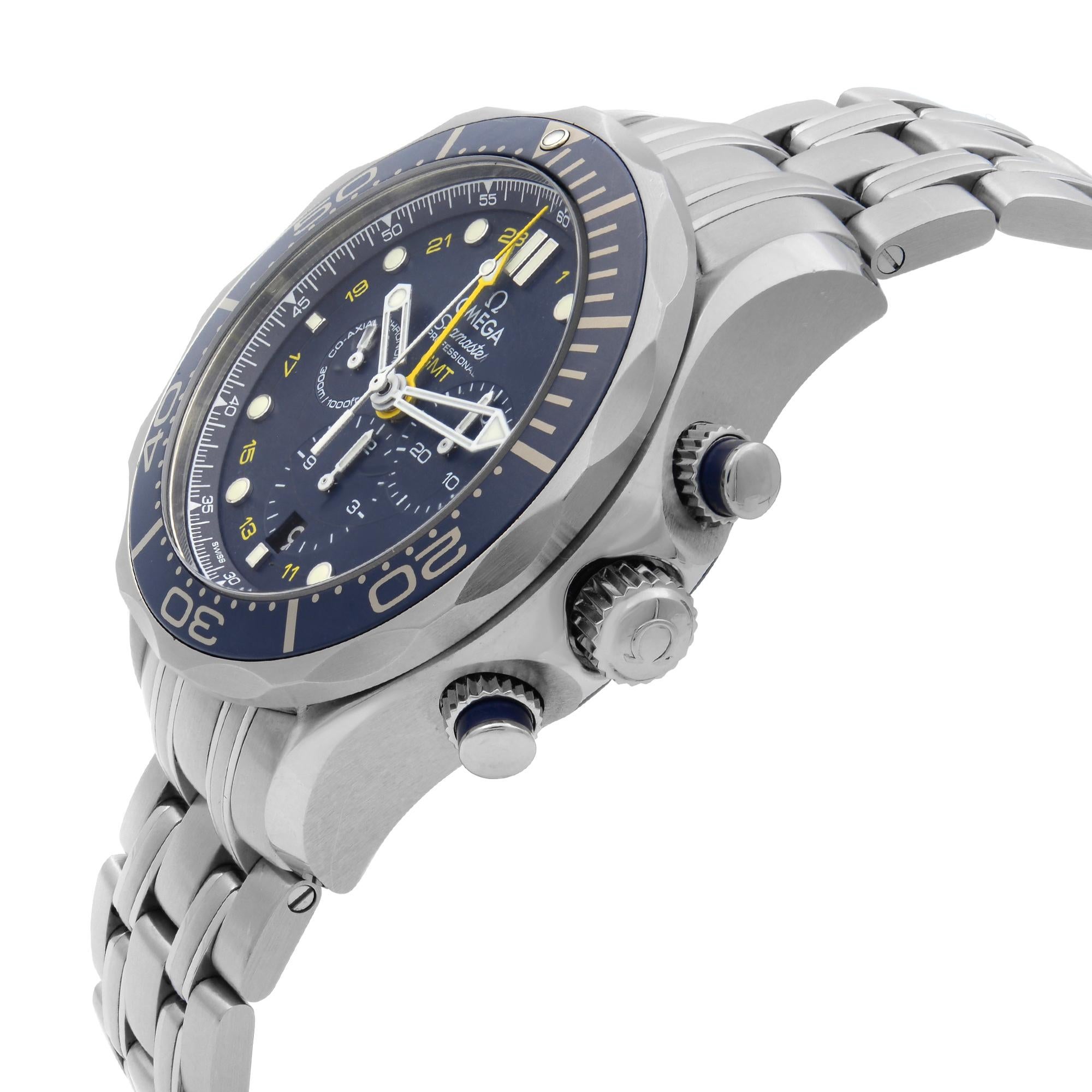 Omega Seamaster GMT Steel Blue Dial Automatic Men's Watch 212.30.44.52.03.001 1