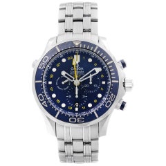 Omega Montre Seamaster GMT automatique avec cadran bleu en acier et cadran automatique pour hommes 212.30.44,52.03,001