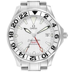 Omega Seamaster GMT White Wave Dial Watch 2538.20.00 Card