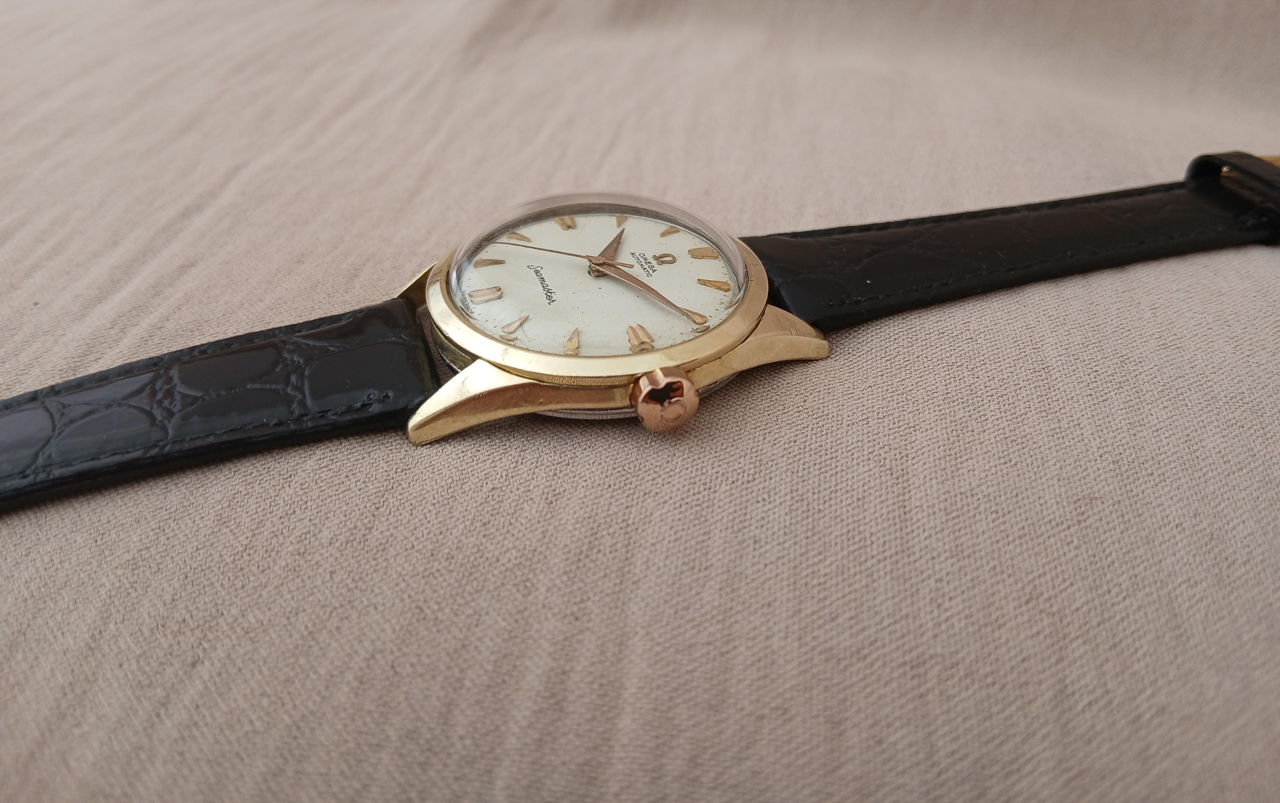 Omega Seamaster Gold Capped 2802-11 SC Shark Tooth Automatic cal. 471 vintage M en venta 10