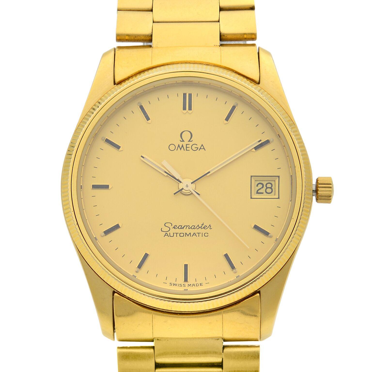 Omega Seamaster Gold Tone Steel Gold Dial Automatic Men's watch 1660277 ...