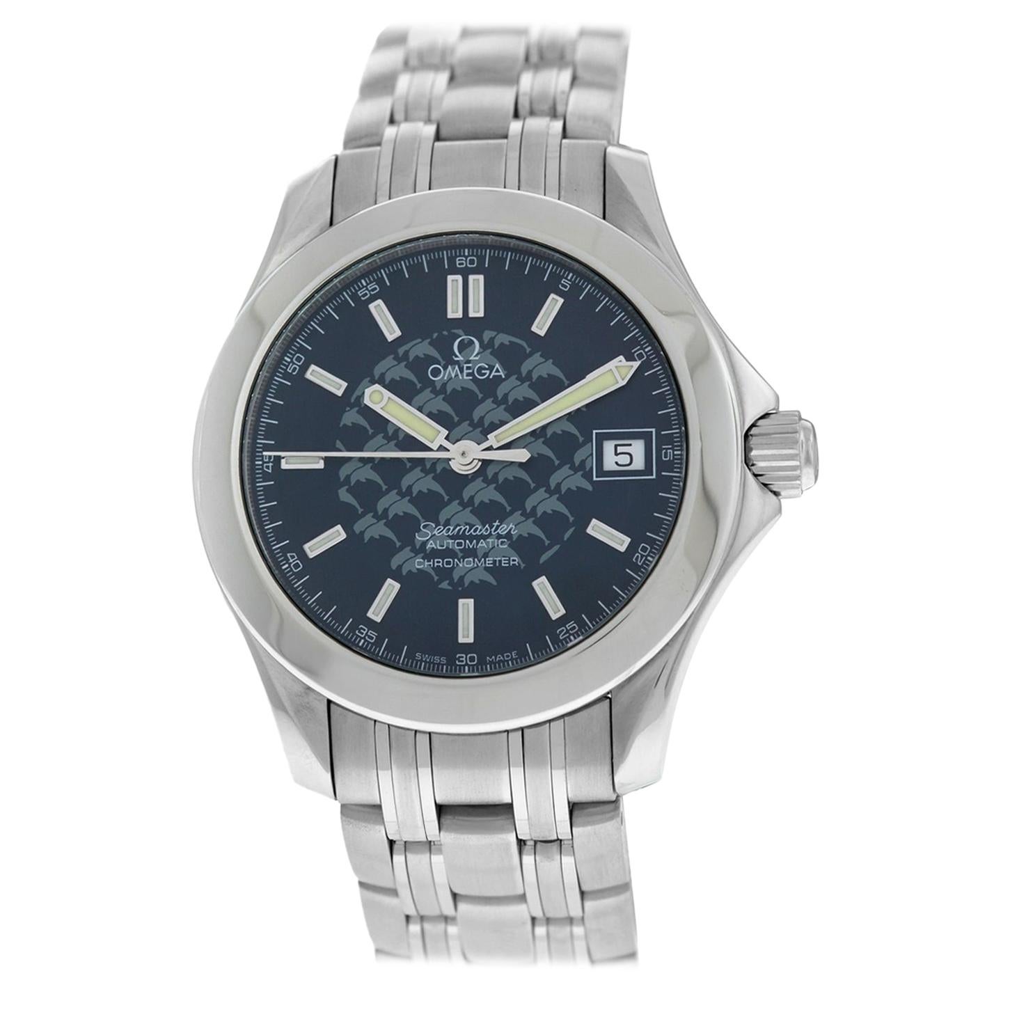 Omega Seamaster Jacques Mayol 2002 Limited Edition 2508.80 Chronometer Watch For Sale