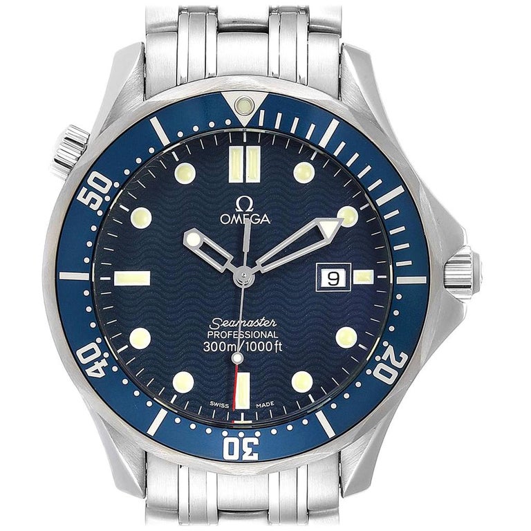 Omega Seamaster James Bond Blue Dial Steel Watch 2541.80 For Sale at ...