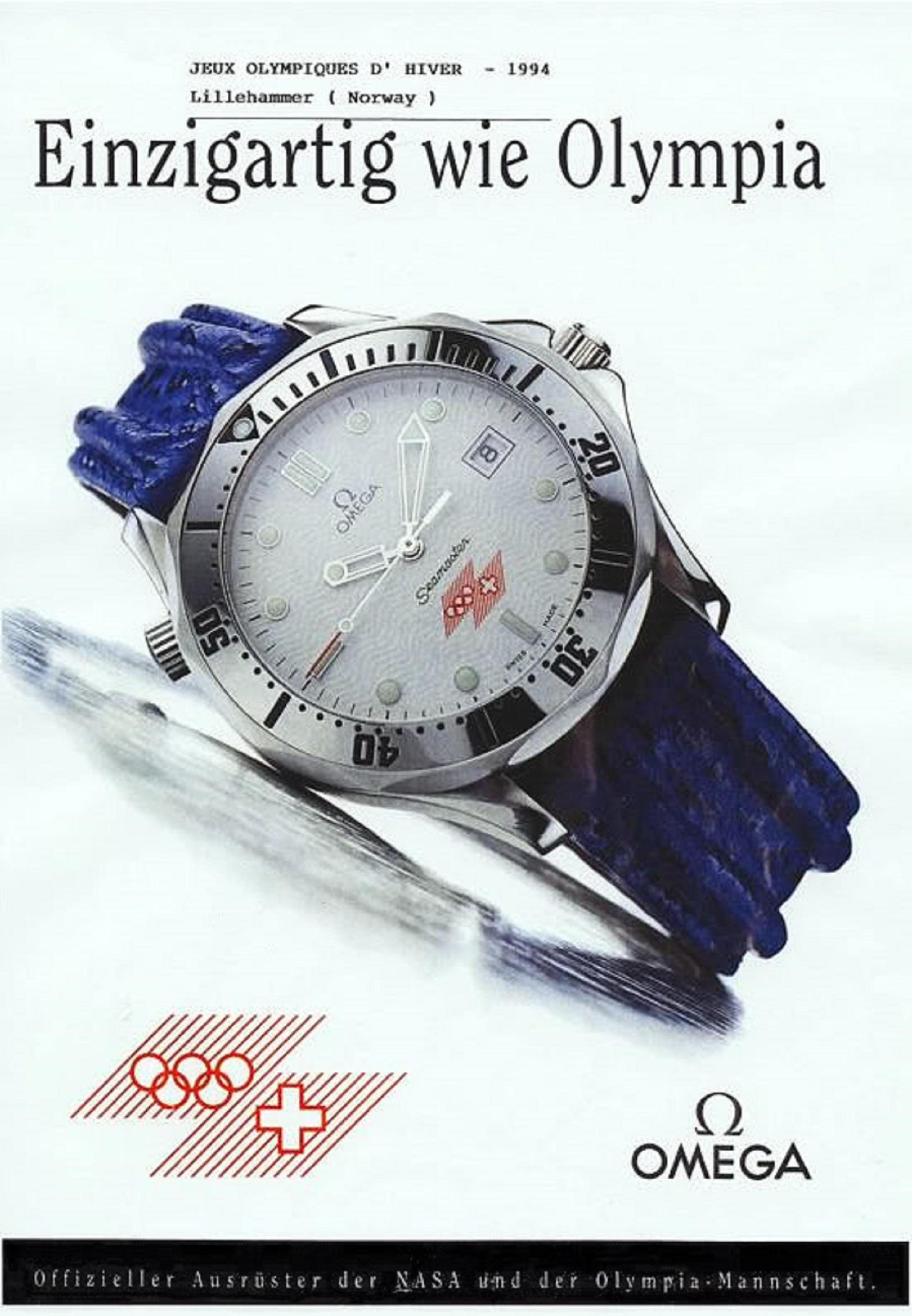 Omega Seamaster Midsize 300M 1994 Lillehammer Olympics Special Edition Watch For Sale 6