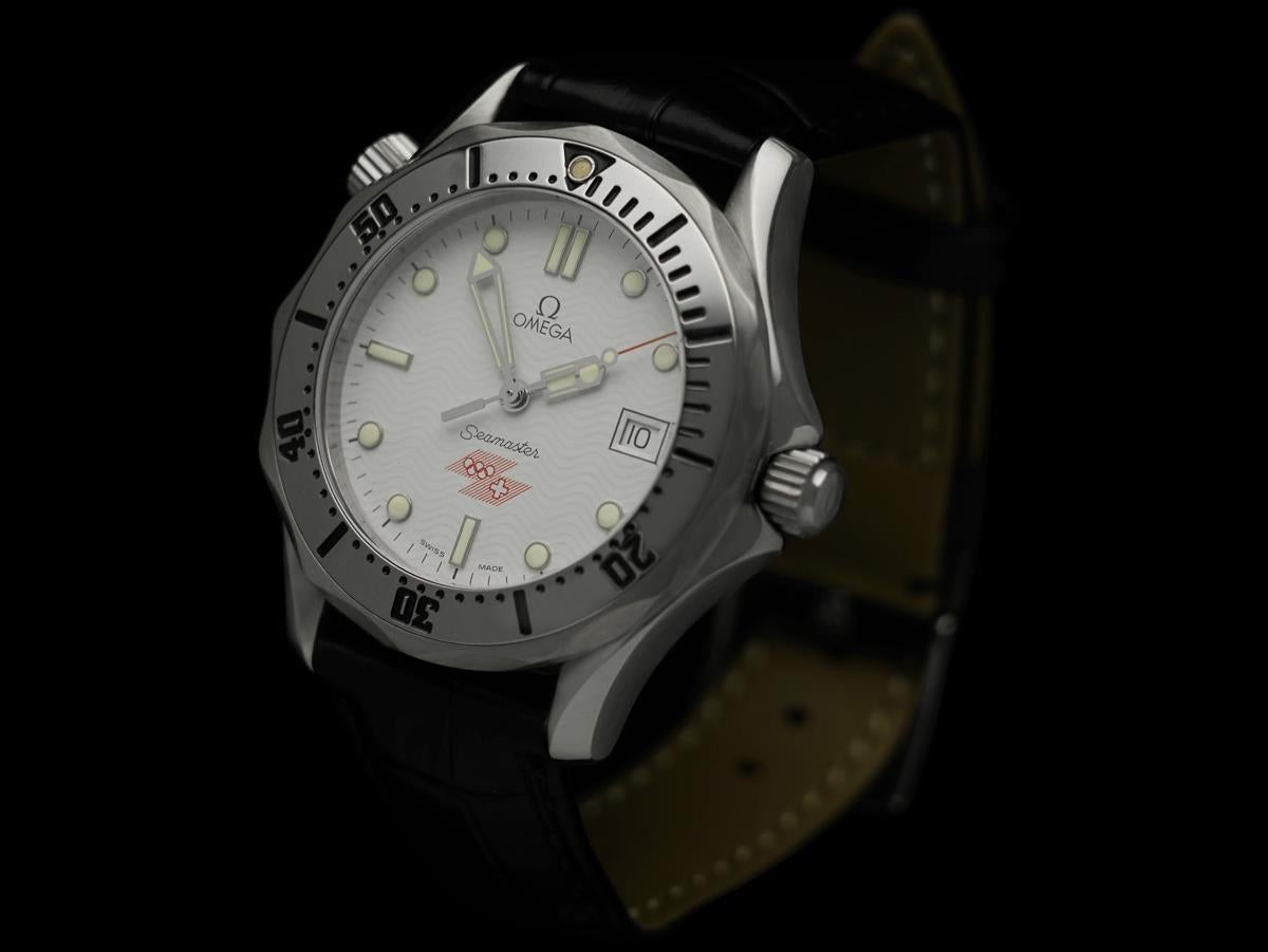 Omega Seamaster Midsize 300M 1994 Lillehammer Olympics Special Edition Watch In Excellent Condition For Sale In Suwanee, GA