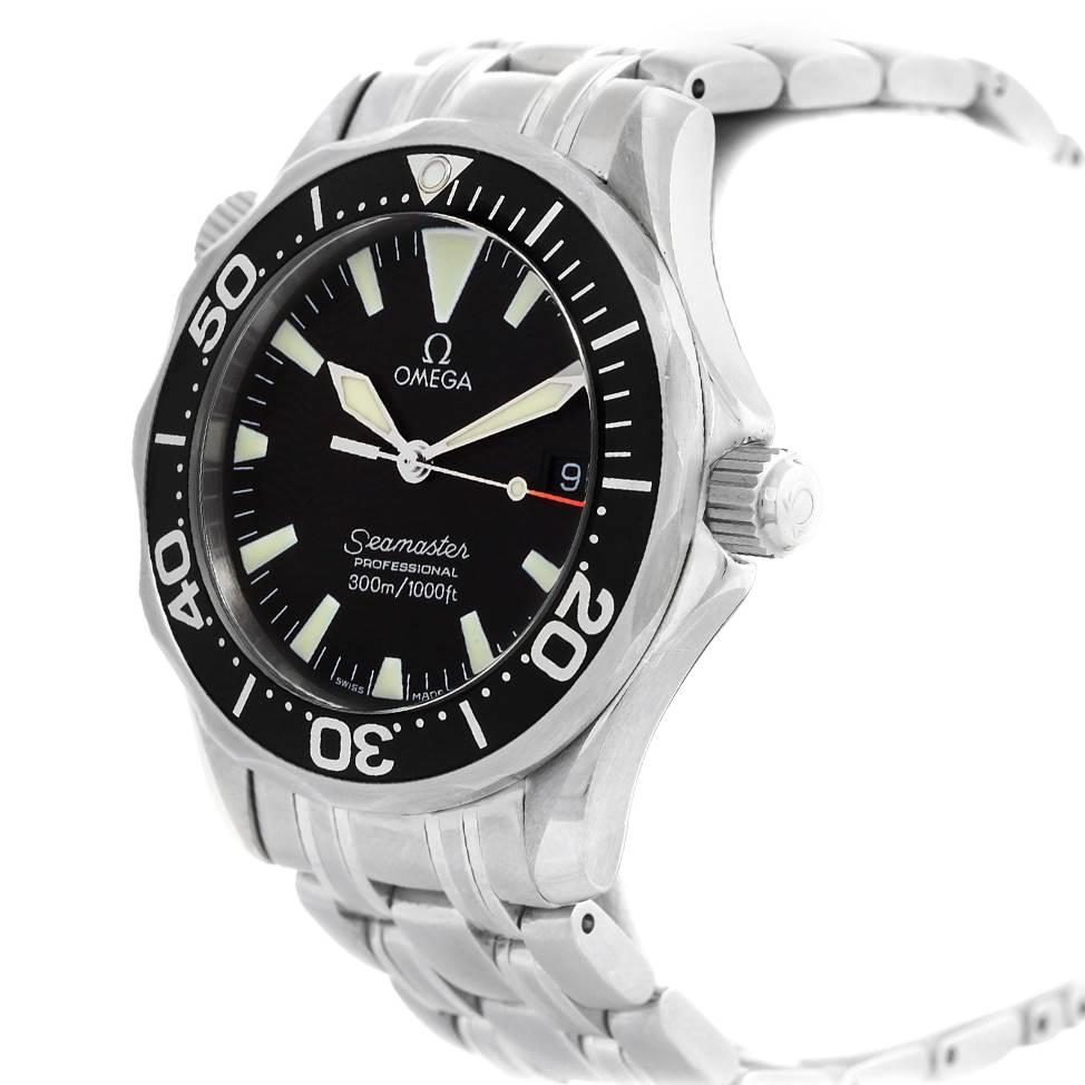 Omega Seamaster Midsize 36 Black Dial Steel Men’s Watch 2262.50.00 In Excellent Condition For Sale In Atlanta, GA