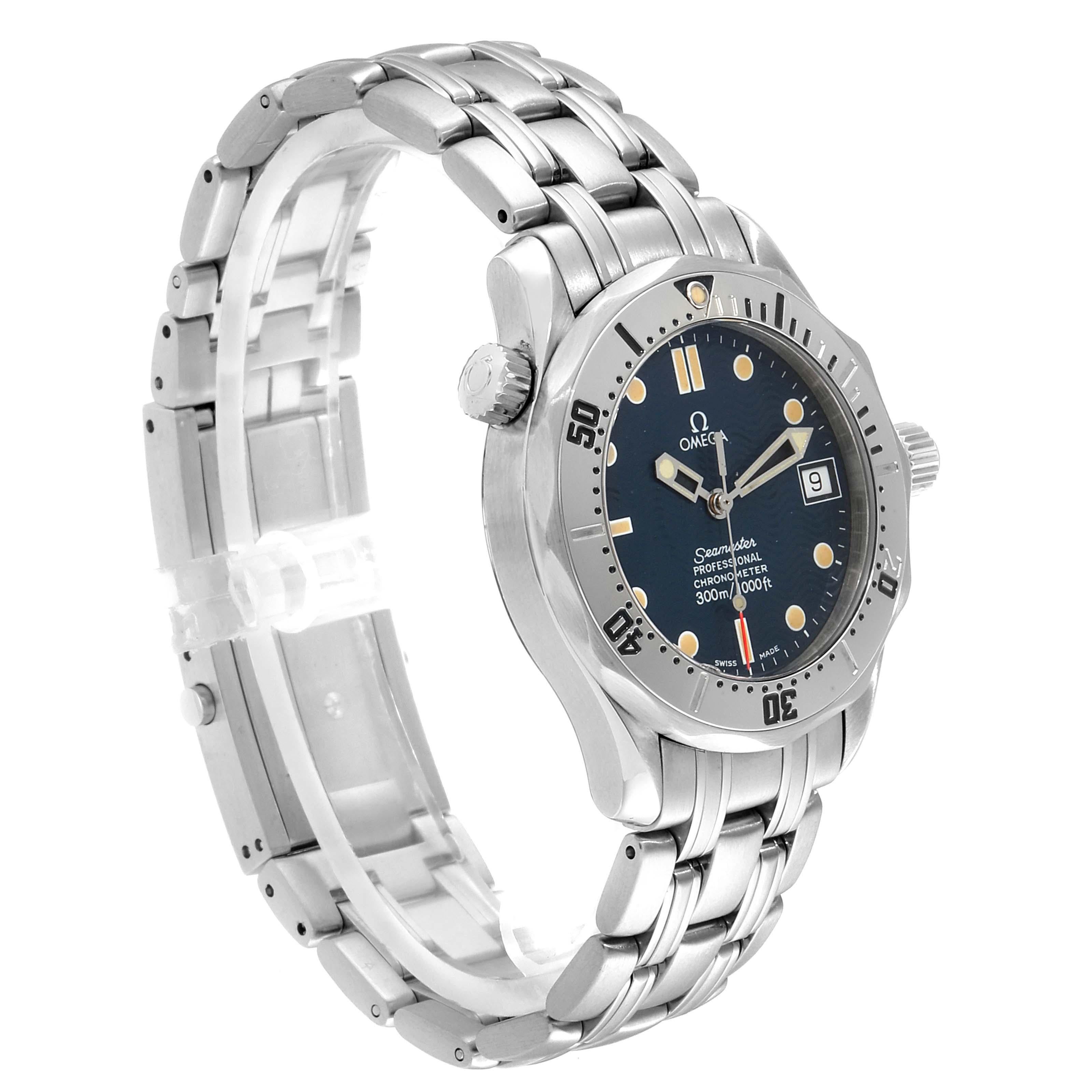 Men's Omega Seamaster Midsize 36 Blue Dial Automatic Steel Watch 2552.80.00 For Sale