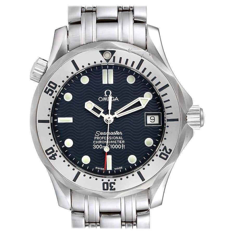 Men's Omega Seamaster Steel Watch, Red Dial at 1stDibs | omega ...