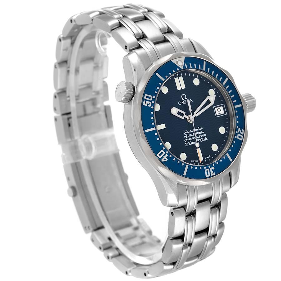 Omega Seamaster Midsize Blue Dial Steel Mens Watch 2551.80.00 In Excellent Condition In Atlanta, GA