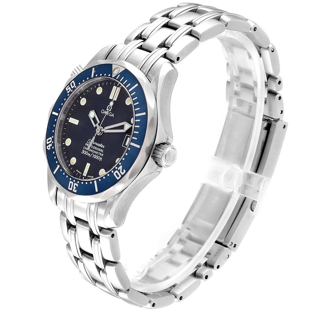 Omega Seamaster Midsize Blue Wave Dial Steel Watch 2551.80.00 In Excellent Condition In Atlanta, GA