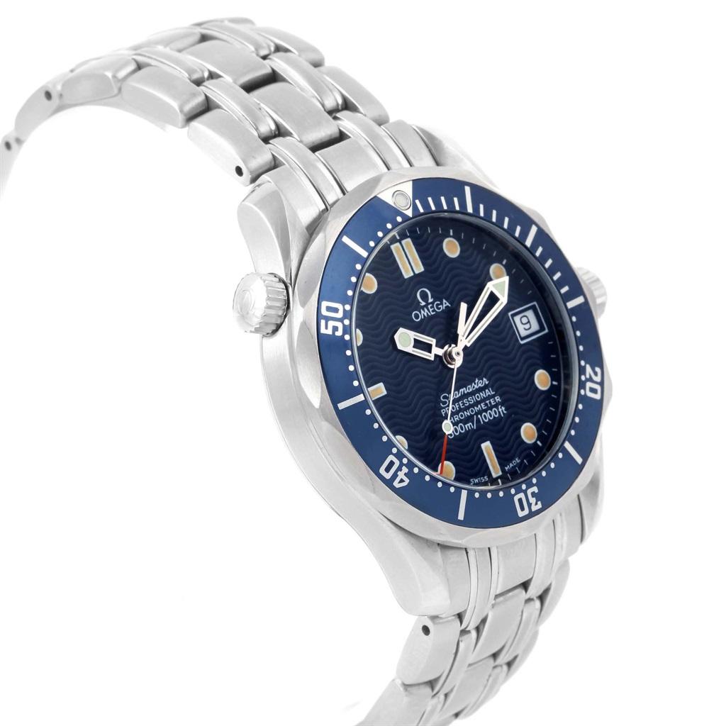 Omega Seamaster Midsize Blue Wave Dial Unisex Watch 2551.80.00 5