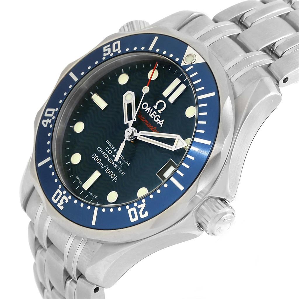 Omega Seamaster Midsize Co-Axial Blue Wave Dial Watch 2222.80.00 For Sale 1