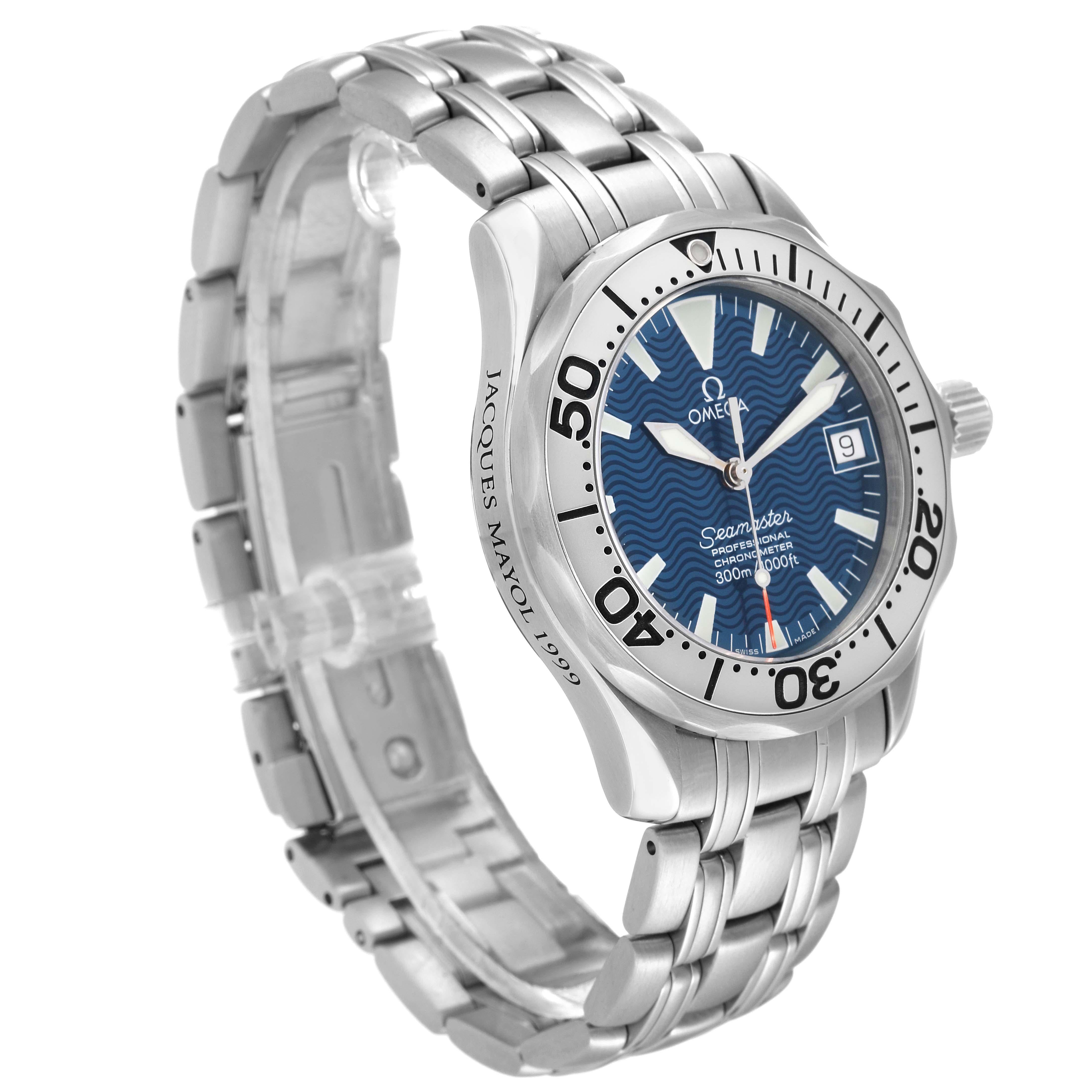 Omega Seamaster Midsize Electric Blue Dial Steel Mens Watch 2554.80.00 1