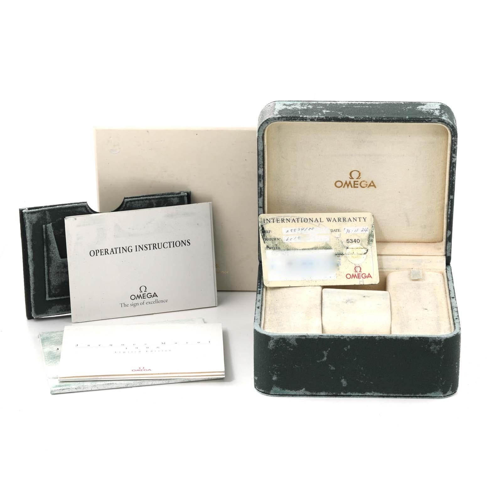 Omega Seamaster Midsize Jacques Mayol LE Stahl Herrenuhr 2553.41.00 Box Card 6