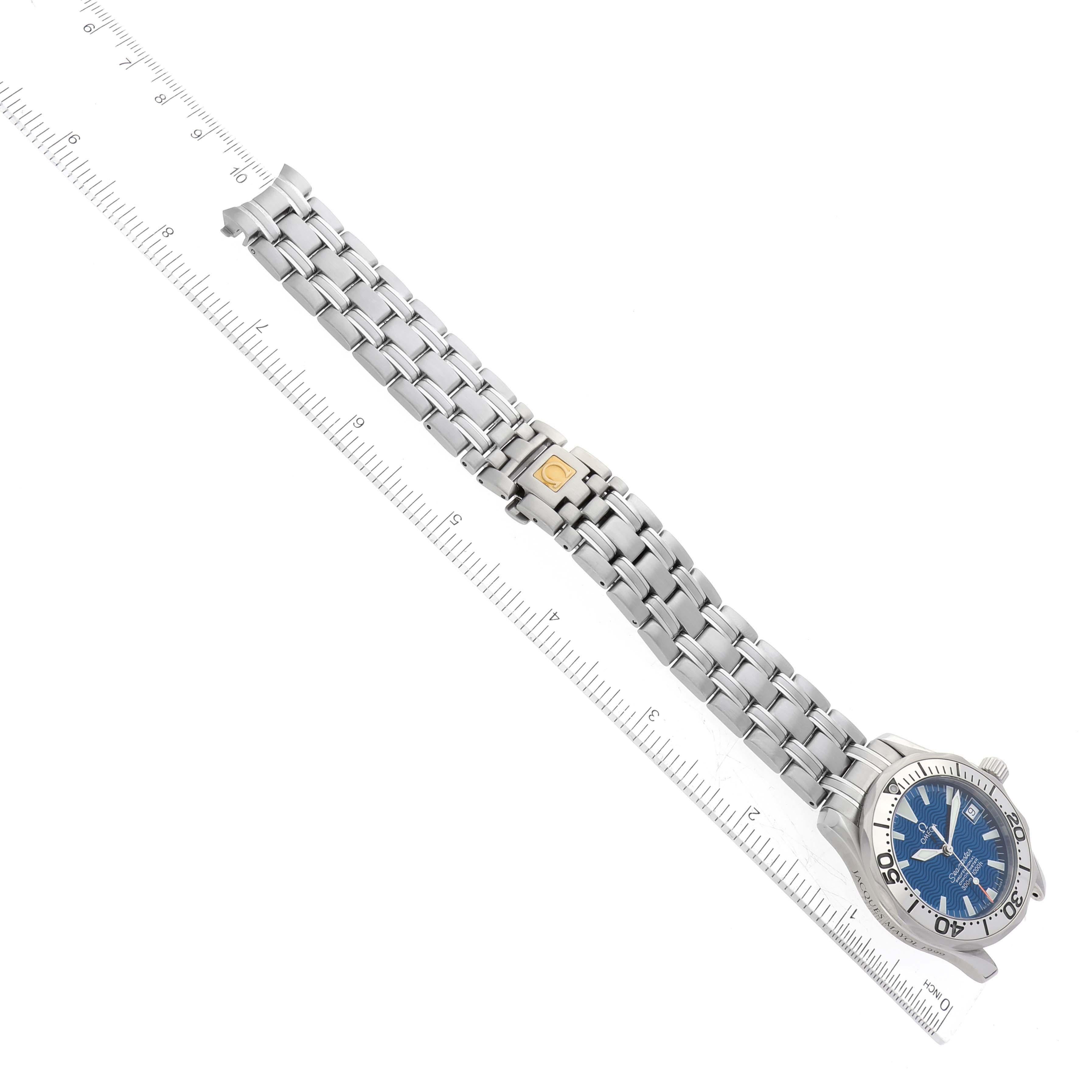 Omega Seamaster Midsize Steel Electric Blue Dial Mens Watch 2554.80.00 1