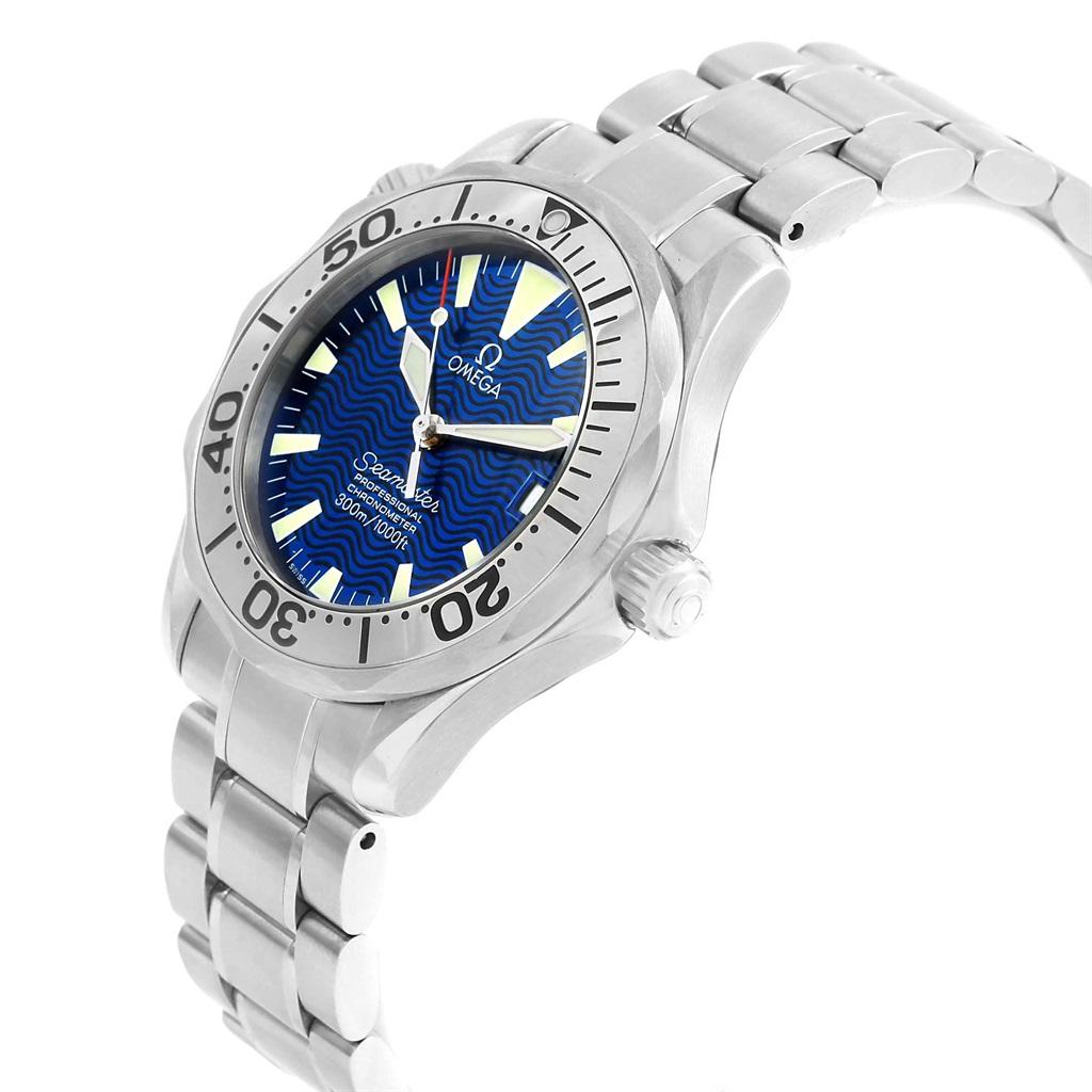 Omega Seamaster Midsize Stahl Electric Blue Dial Uhr 2554.80.00 1