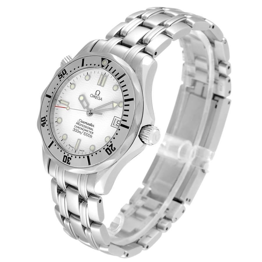 Omega Seamaster Midsize Stahl Weißes Zifferblatt Uhr 2552.20.00 Karte Herren im Angebot