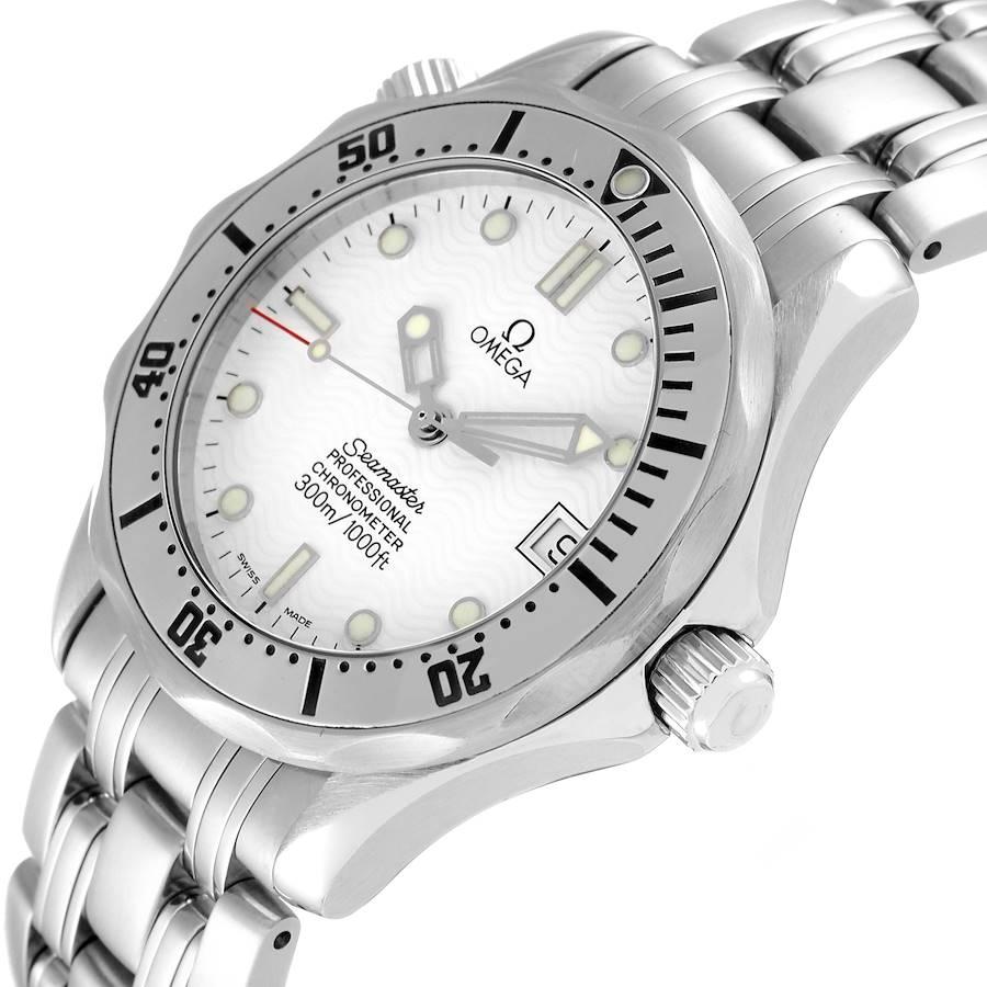 Omega Seamaster Midsize Stahl Weißes Zifferblatt Uhr 2552.20.00 Karte im Angebot 1