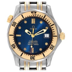 Used Omega Seamaster Midsize Steel Yellow Gold Blue Dial Mens Watch 2362.80.00