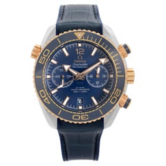 Omega Seamaster Planet Ocean 18k Gold Steel Blue Dial Watch 215.23.46.51.03.001