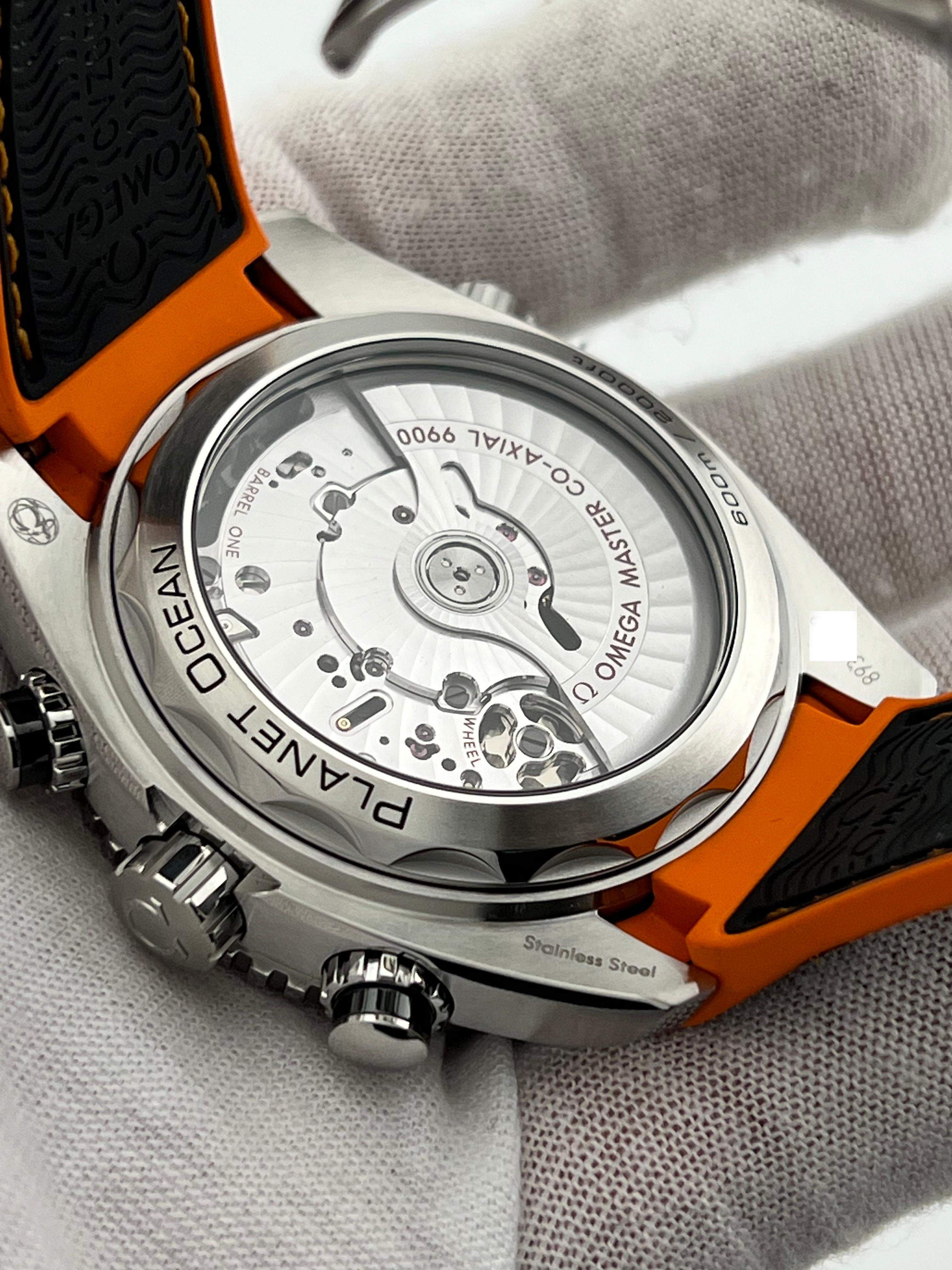 Omega Seamaster Planet Ocean 215.32.44.21.01.001 Steel Black Orange Box Paper 3