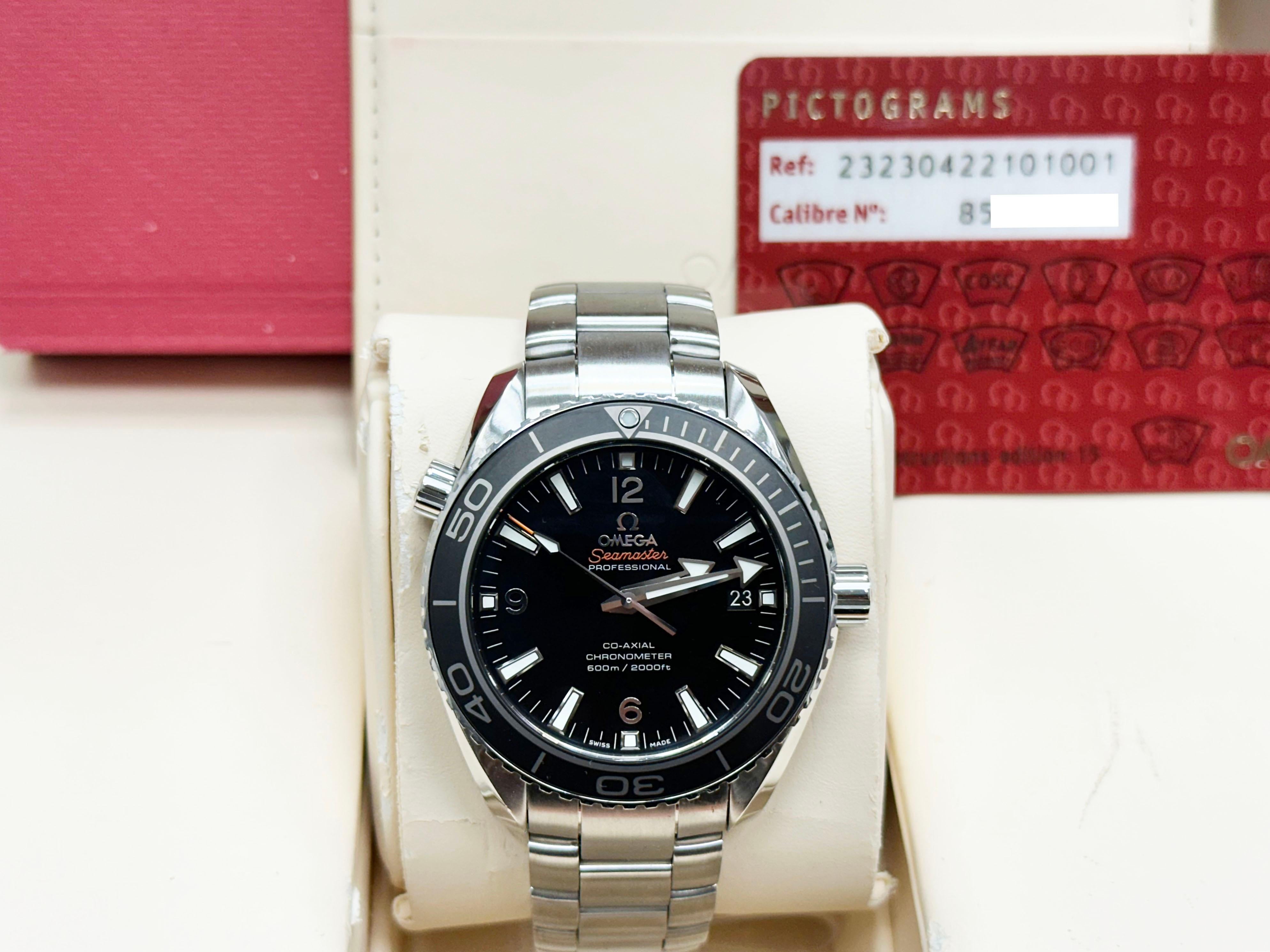Omega Seamaster Planet Ocean 232.30.42.21.01.001 Acero inoxidable Caja Papel en Excelente estado para la venta en San Diego, CA