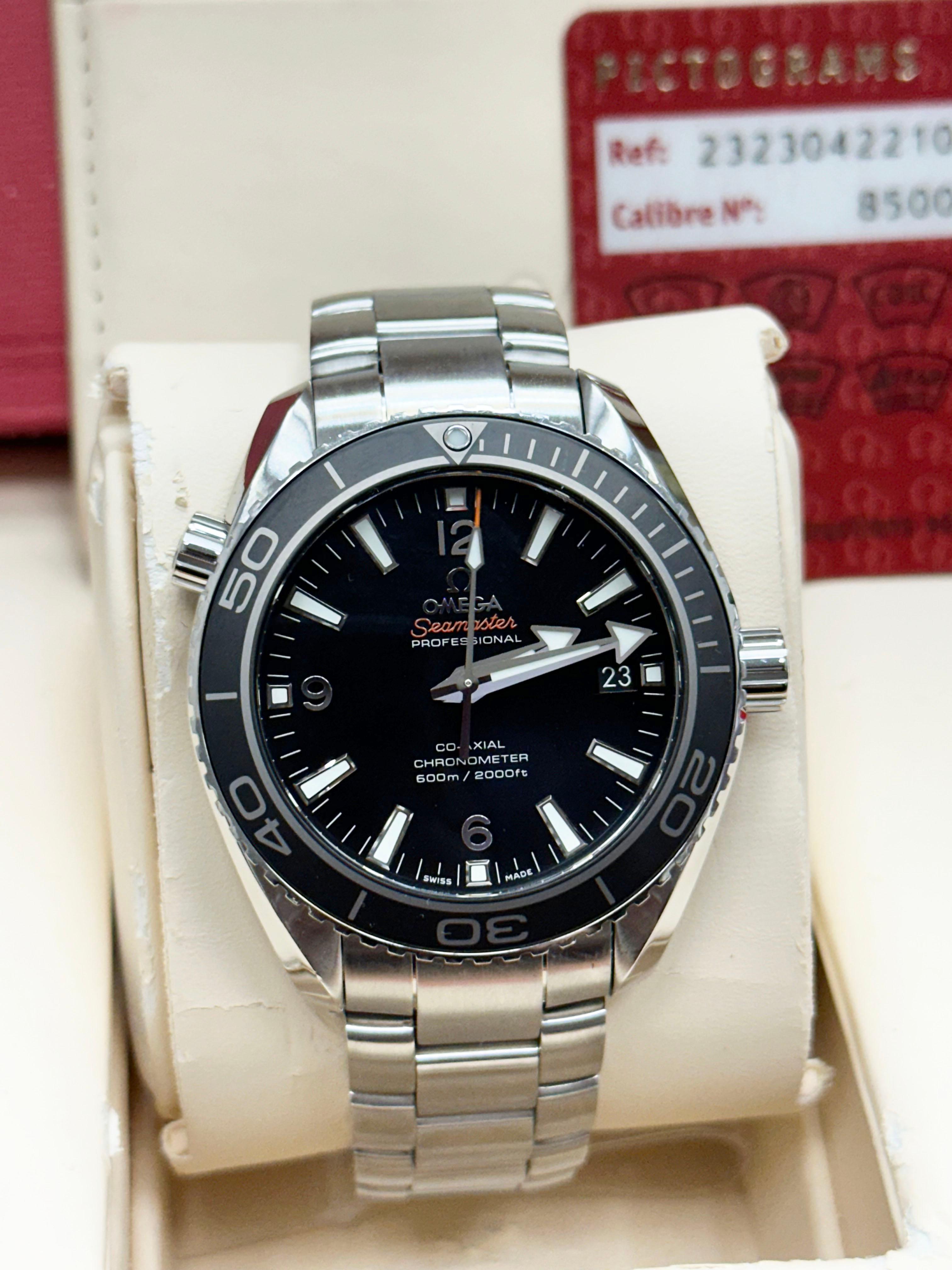 Omega Seamaster Planet Ocean 232.30.42.21.01.001 Acero inoxidable Caja Papel en venta 3