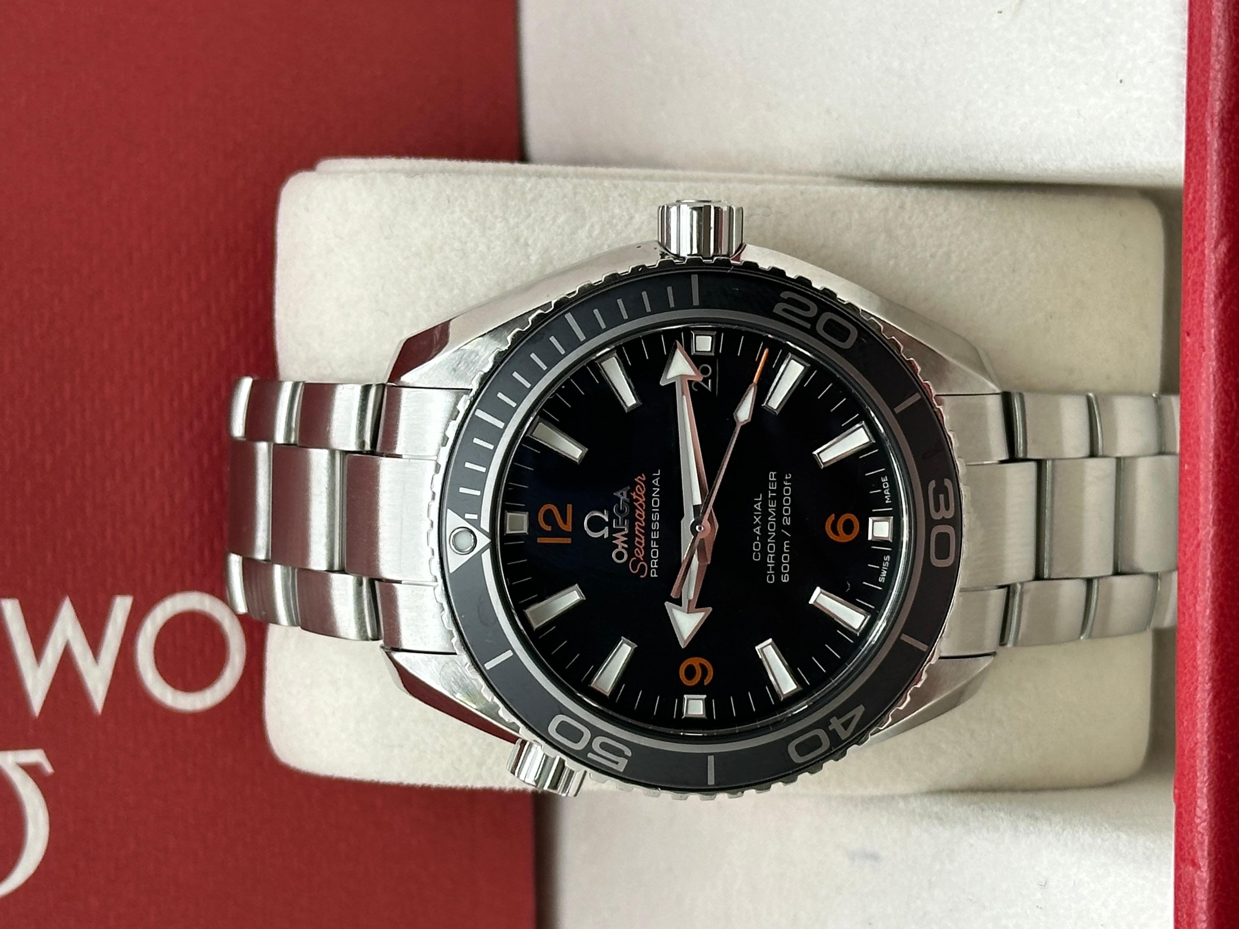 Men's Omega Seamaster Planet Ocean 232.30.42.21.01.003 42mm Stainless Box Paper For Sale