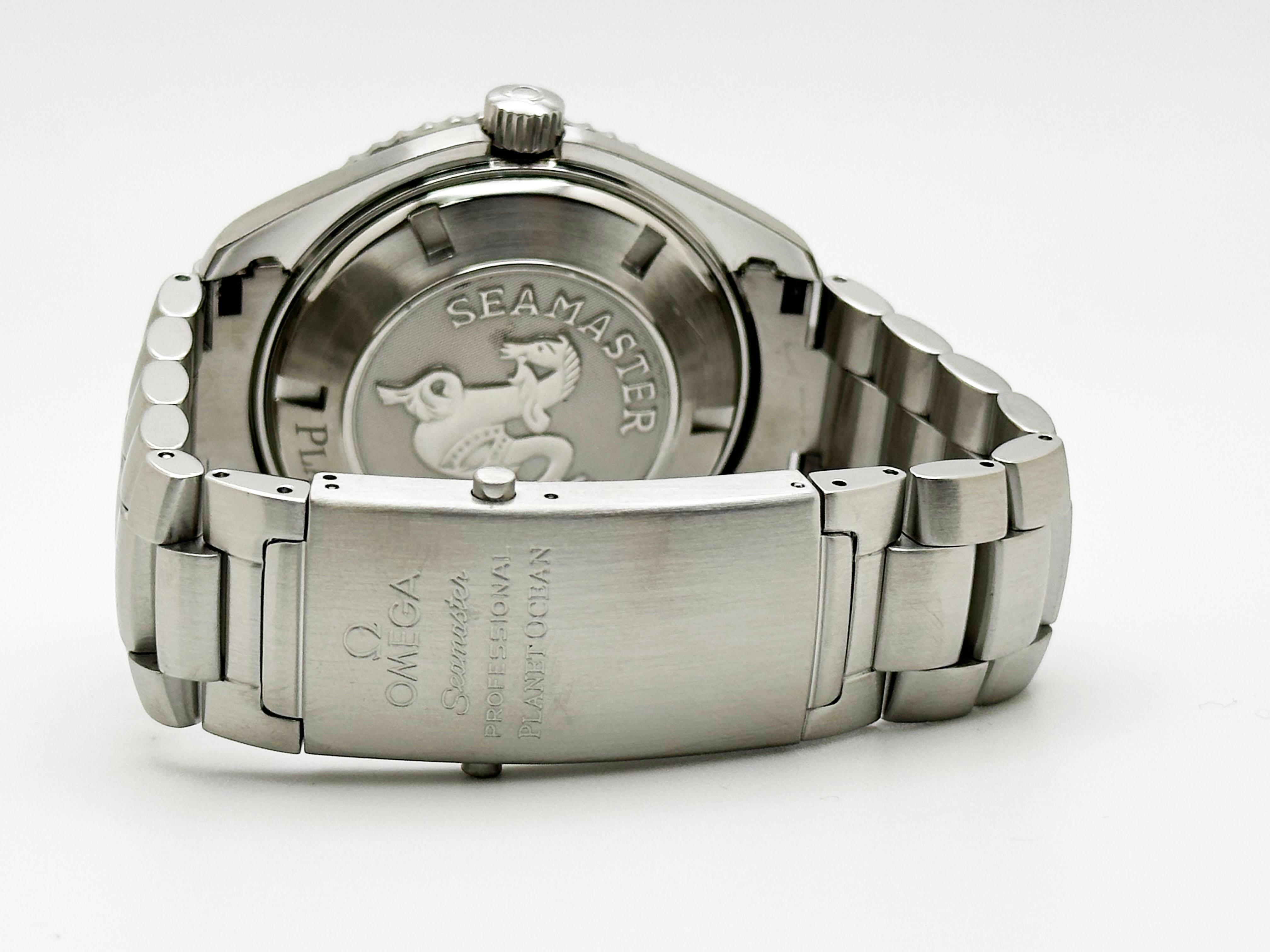 Omega Seamaster Planet Ocean 2909.50.83 Schwarzer und orangefarbener Edelstahl 42mm im Angebot 1