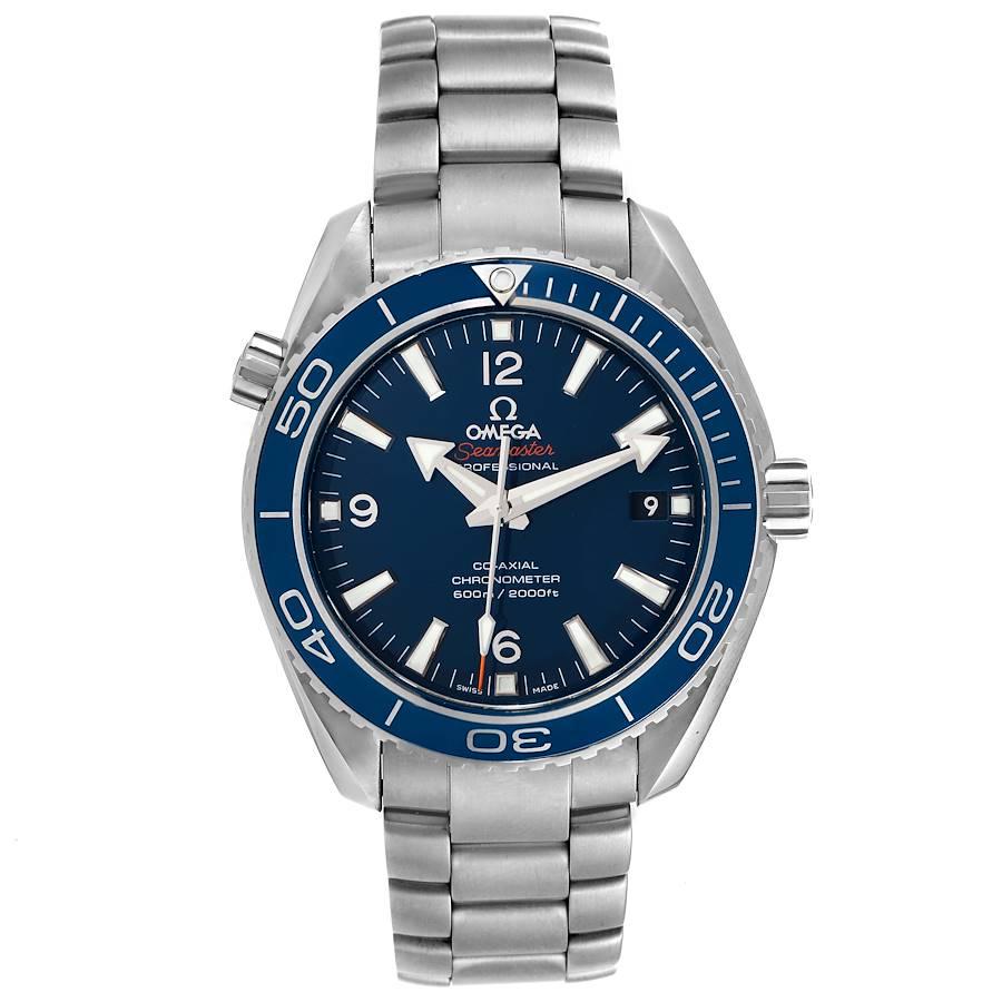 Omega Seamaster Planet Ocean 42mm Watch 232.90.42.21.03.001 Box Card. Automatic self-winding chronometer movement with Co-Axial Escapement. Free sprung-balance, 2 barrels mounted in series, automatic winding in both directions to reduce winding