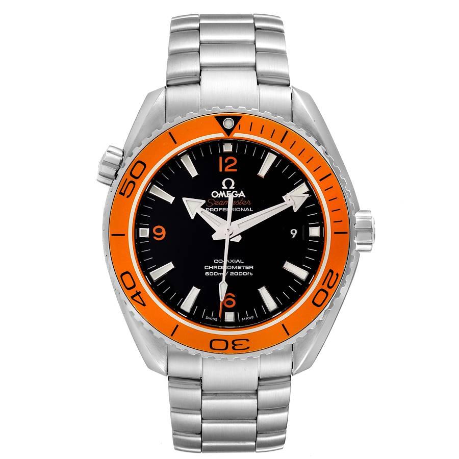 Omega Seamaster Planet Ocean 45 mm Mens Watch 232.30.46.21.01.002 Box Card. Automatic self-winding chronometer movement with Co-Axial Escapement for greater precision, stability and durability. Free sprung-balance, 2 barrels mounted in series,