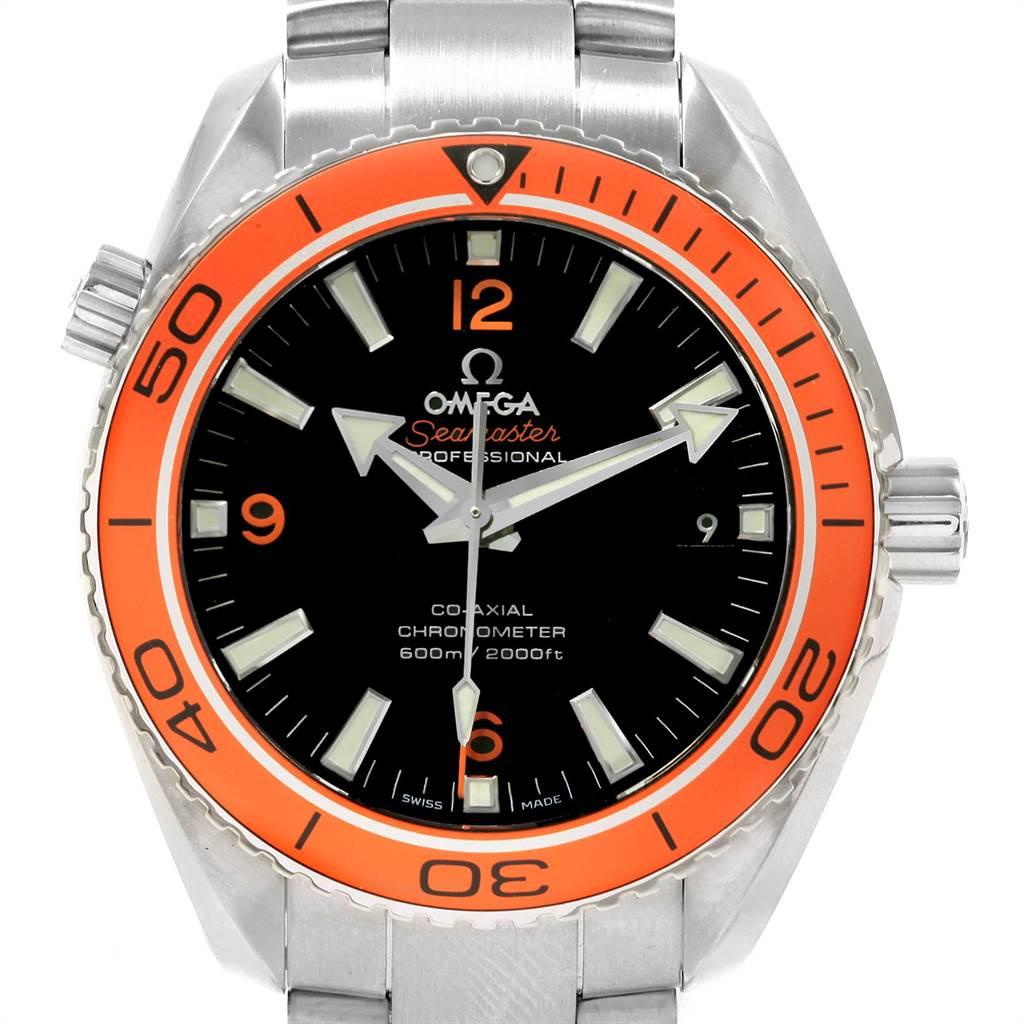 Omega Seamaster Planet Ocean 45 mm Mens Watch 232.30.46.21.01.002. Automatic self-winding chronometer movement with Co-Axial Escapement for greater precision, stability and durability. Free sprung-balance, 2 barrels mounted in series, automatic