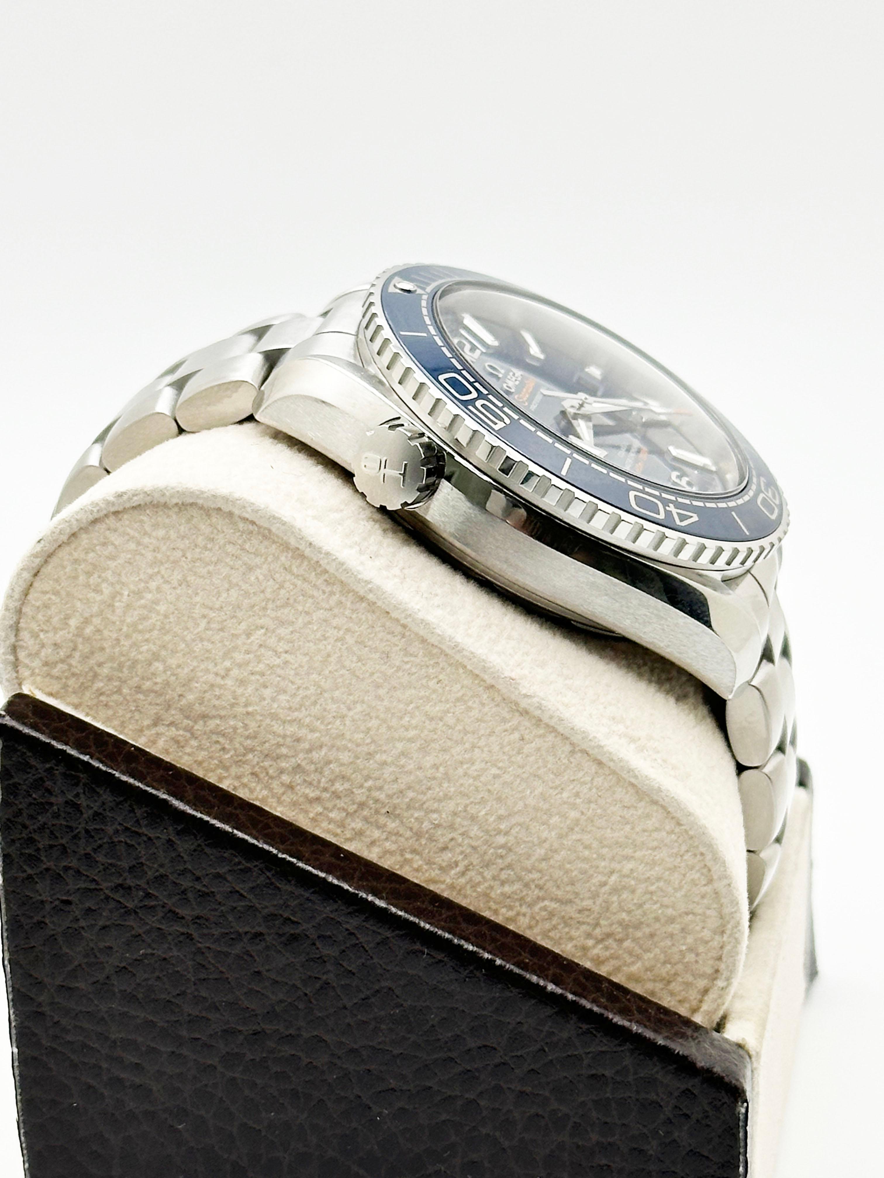 Omega Seamaster Planet Ocean 600M 215.30.44.21.03.001 Quadrante blu Acciaio Scatola di carta in vendita 3