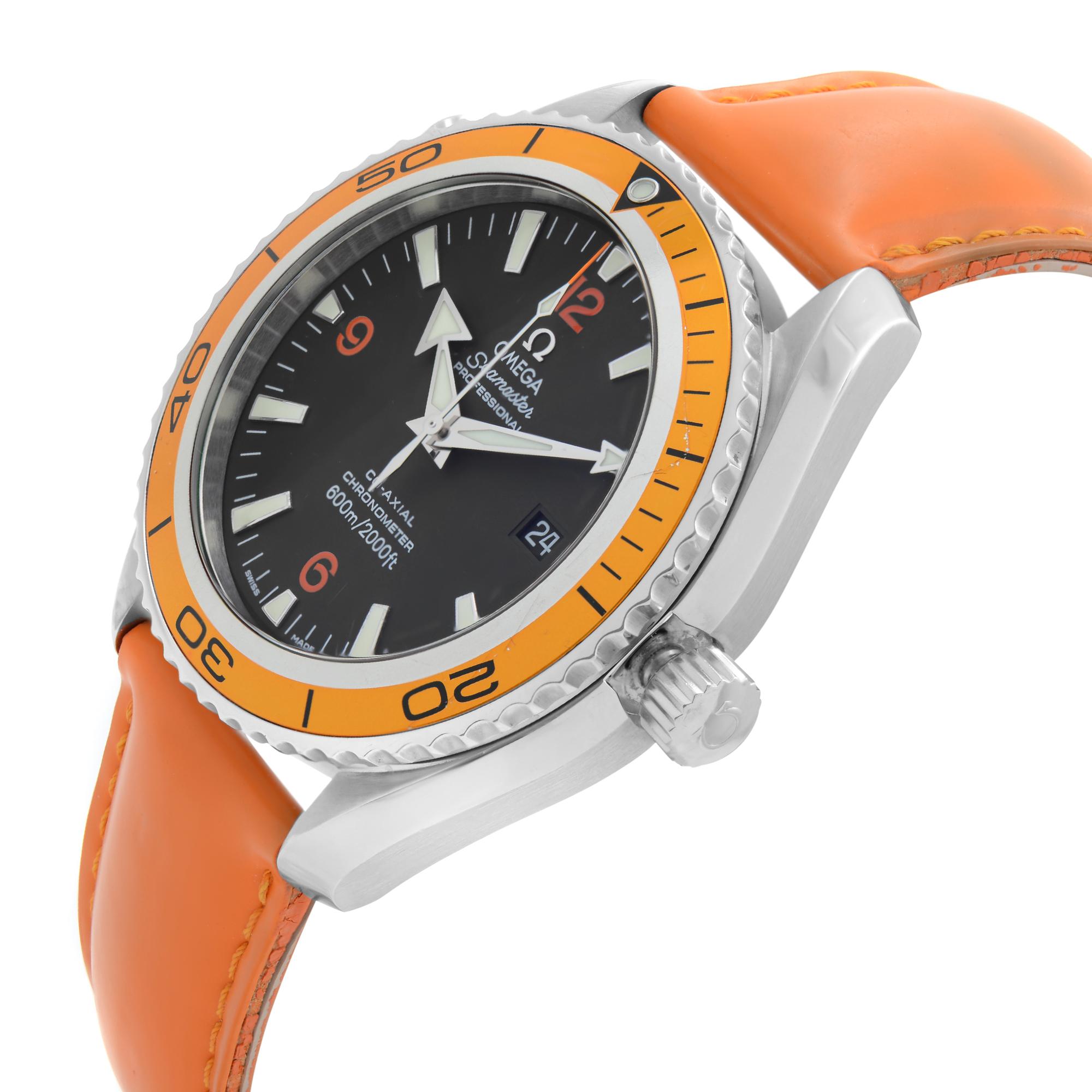 Omega Seamaster Planet Ocean Steel Black Dial Automatic Watch 2908.50.38 In Good Condition In New York, NY