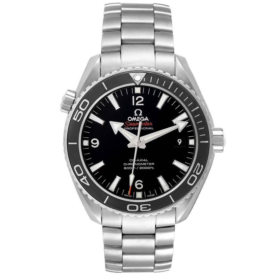 Omega Seamaster Planet Ocean 600M Steel Mens Watch 232.30.46.21.01.001 Box Card. Automatic self-winding chronograph movement with column wheel mechanism and Co-Axial Escapement for greater precision, stability and durability of the movement. Silicon