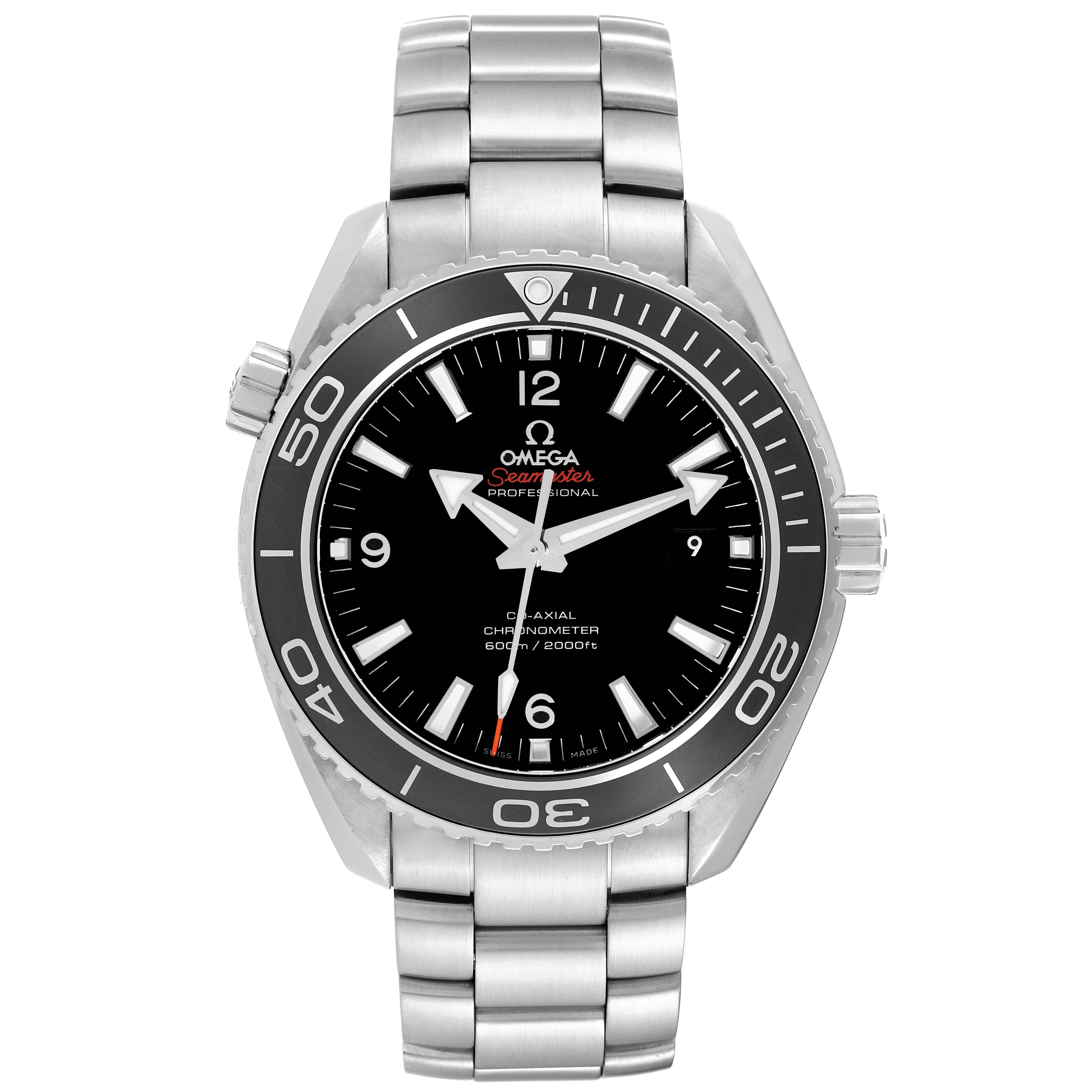 Omega Seamaster Planet Ocean 600M Steel Mens Watch 232.30.46.21.01.001 Card In Excellent Condition For Sale In Atlanta, GA