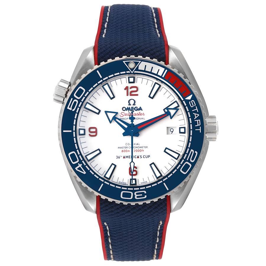 Omega Seamaster Planet Ocean America Cup LE Watch 215.32.43.21.04.001 Box Card. Automatic self-winding chronometer movement with Co-Axial Escapement. Free sprung-balance, 2 barrels mounted in series, automatic winding in both directions to reduce