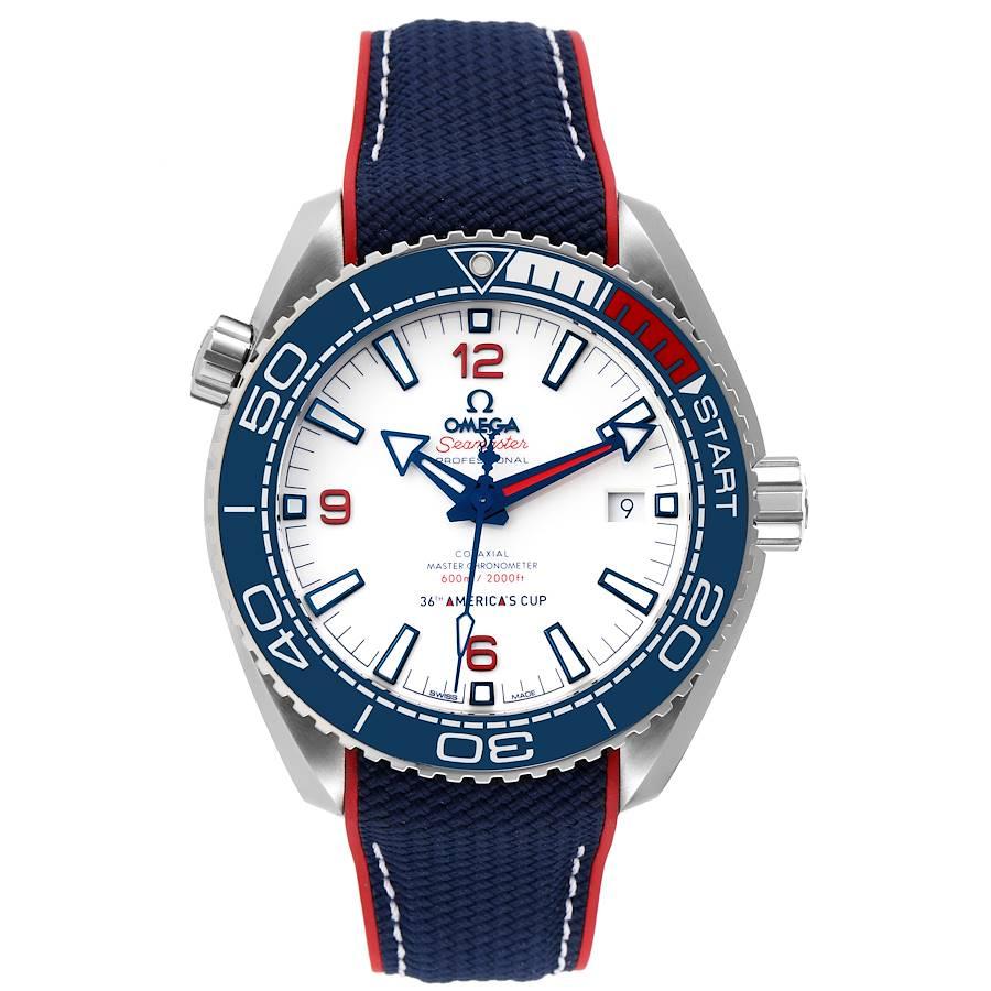 Omega Seamaster Planet Ocean America's Cup LE Watch 215.32.43.21.04.001 Box Card. Automatic self-winding chronometer movement with Co-Axial Escapement. Free sprung-balance, 2 barrels mounted in series, automatic winding in both directions to reduce