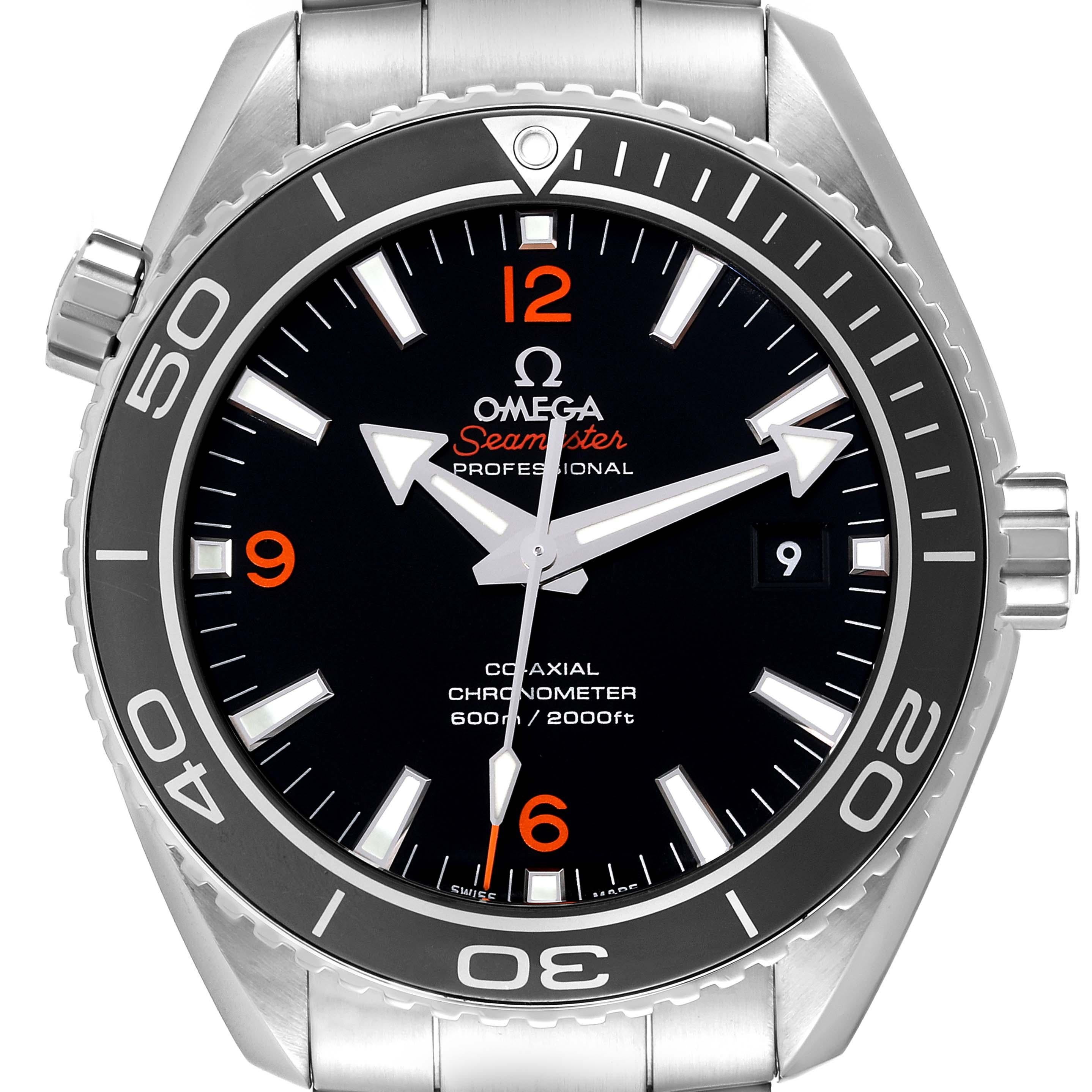 Omega Seamaster Planet Ocean Black Dial Steel Watch 232.30.46.21.01.003 Card For Sale