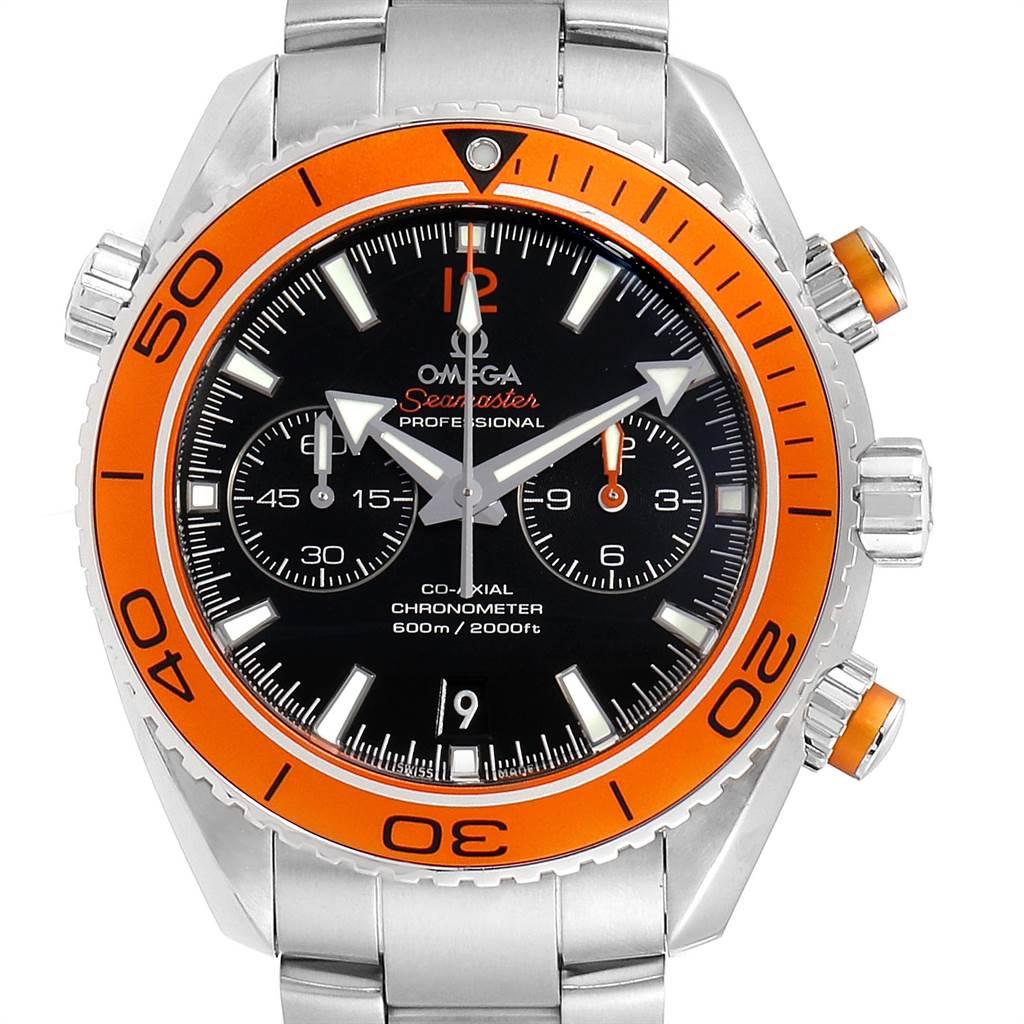 Omega Seamaster Planet Ocean Chrono 600M Mens Watch 232.30.46.51.01.002. Automatic self-winding chronograph movement with column wheel mechanism and Co-Axial Escapement for greater precision, stability and durability of the movement. Silicon