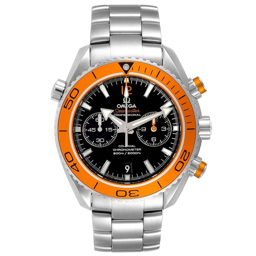 Omega Seamaster Planet Ocean Chrono 600M Watch 232.30.46.51.01.002 Box Card. Automatic self-winding chronograph movement with column wheel mechanism and Co-Axial Escapement for greater precision, stability and durability of the movement. Silicon