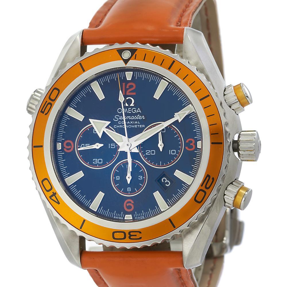 Women's or Men's Omega Seamaster Planet Ocean Chronograph Ref. 2918.50.38 For Sale