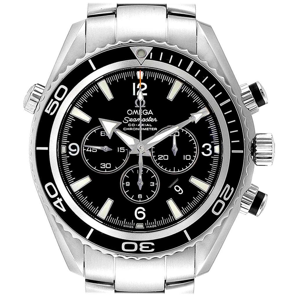 Omega Seamaster Planet Ocean Chronograph Steel Men's Watch 2210.50.00 For Sale