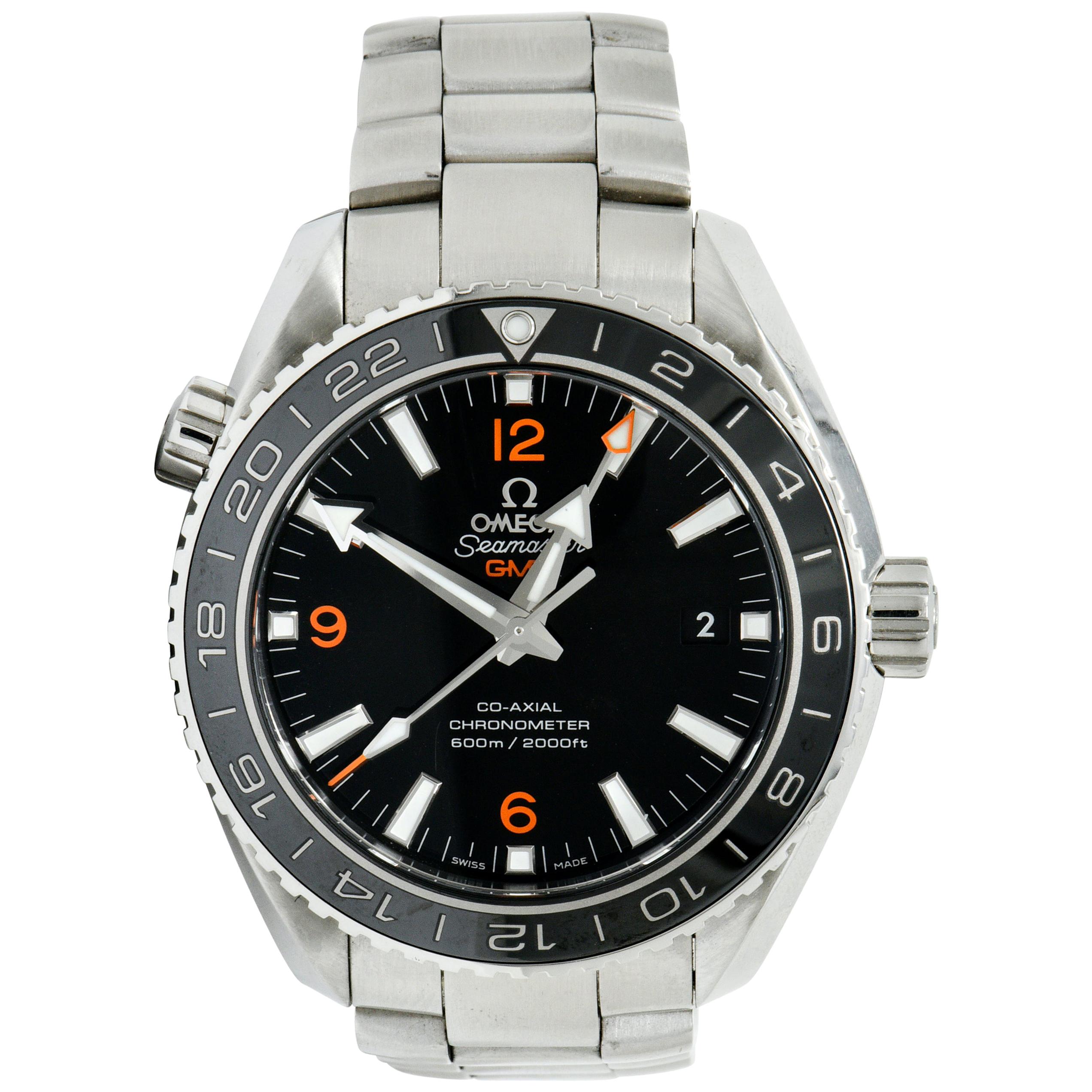 Omega Seamaster Planet Ocean Chronometer GMT Stainless Steel Men’s Watch