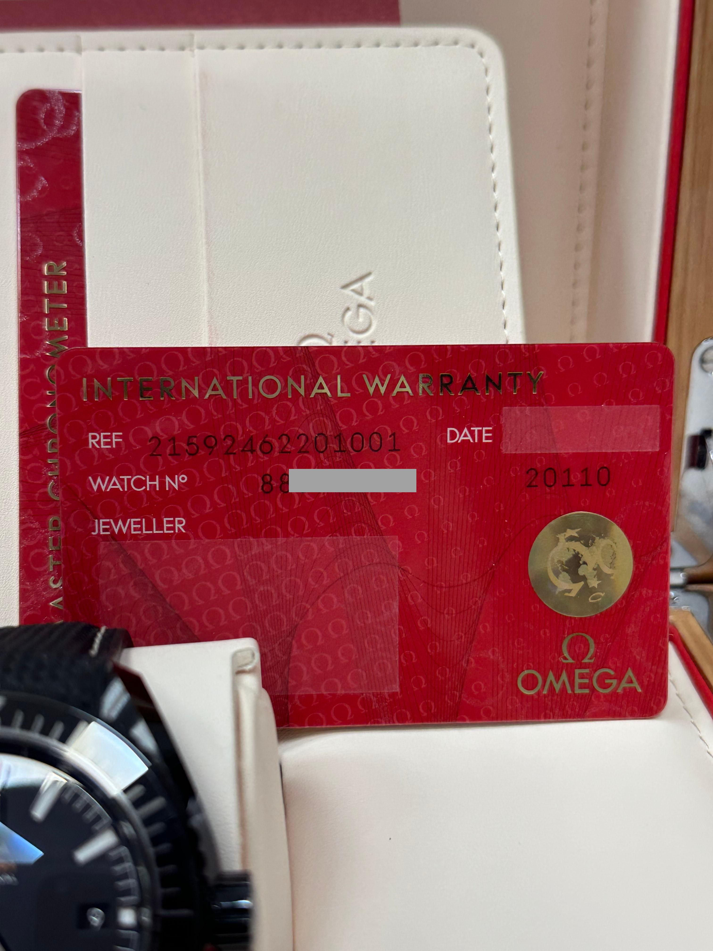 Omega Seamaster Planet Ocean Deep Black 215.92.46.22.01.001 Carta della scatola in vendita 6