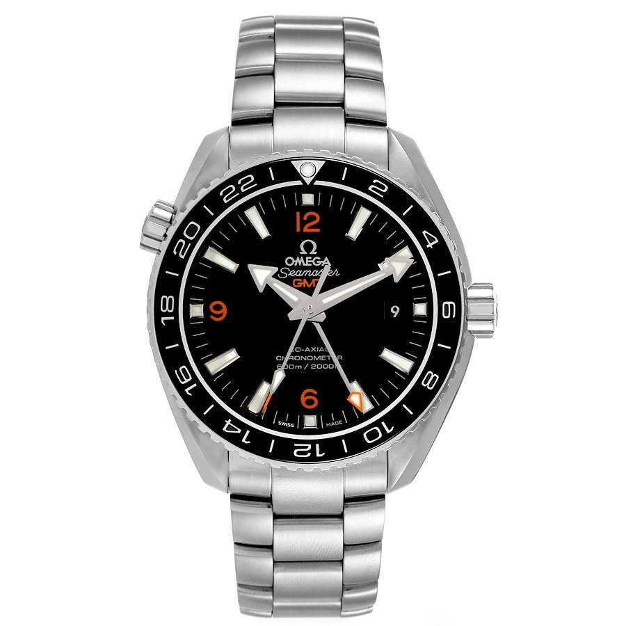 Omega Seamaster Planet Ocean GMT 600m Watch 232.30.44.22.01.002 Box Card. Automatic self-winding chronometer movement with Co-Axial Escapement for greater precision, stability and durability. GMT with time zone function. Silicon balance-spring on