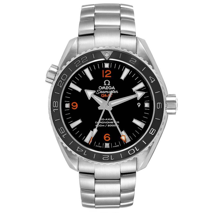 Omega Seamaster Planet Ocean GMT 600m Watch 232.30.44.22.01.002 Box Card. Automatic self-winding chronometer movement with Co-Axial Escapement for greater precision, stability and durability. GMT with time zone function. Silicon balance-spring on