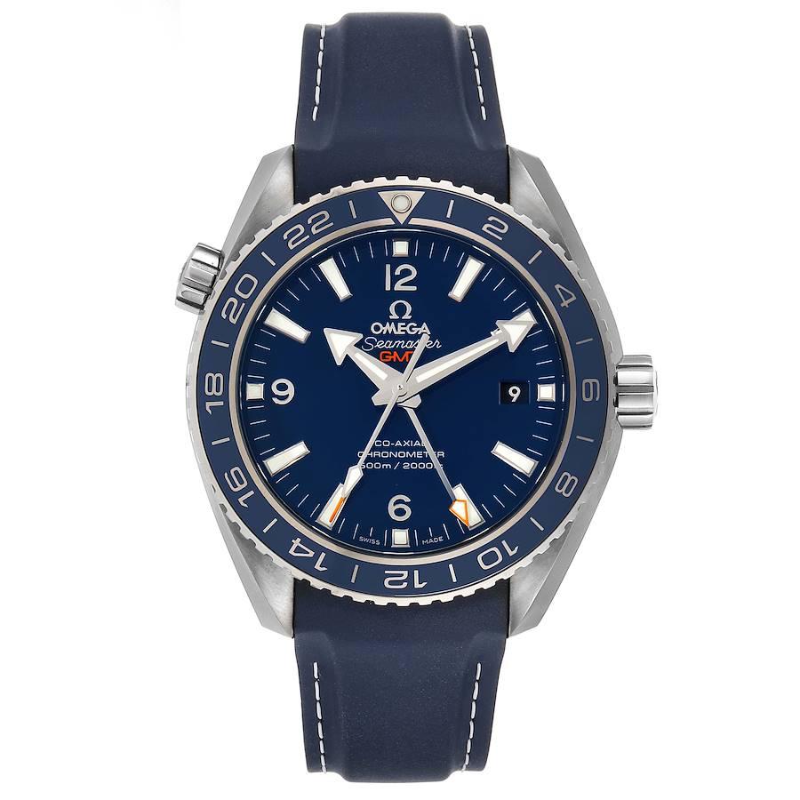 Omega Seamaster Planet Ocean GMT 600m Watch 232.92.44.22.03.001 Box Card. Automatic self-winding chronometer movement with Co-Axial Escapement for greater precision, stability and durability. GMT with time zone function. Silicon balance-spring on