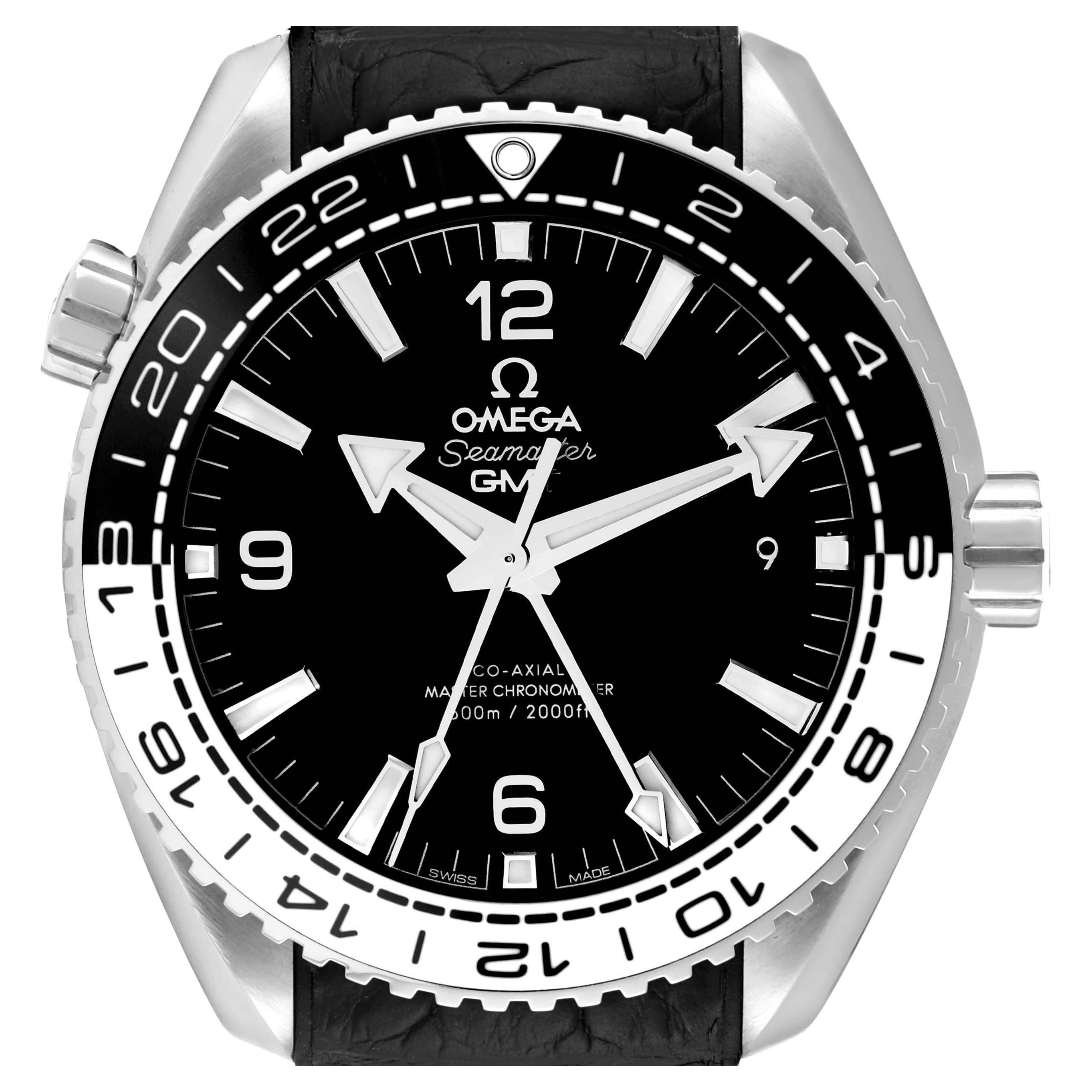 Omega Seamaster Planet Ocean GMT Montre en acier pour hommes 215.33.44.22.01.001 Carte de visite en vente