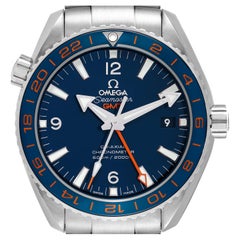 Used Omega Seamaster Planet Ocean GMT Steel Mens Watch 232.30.44.22.03.001 Box Card
